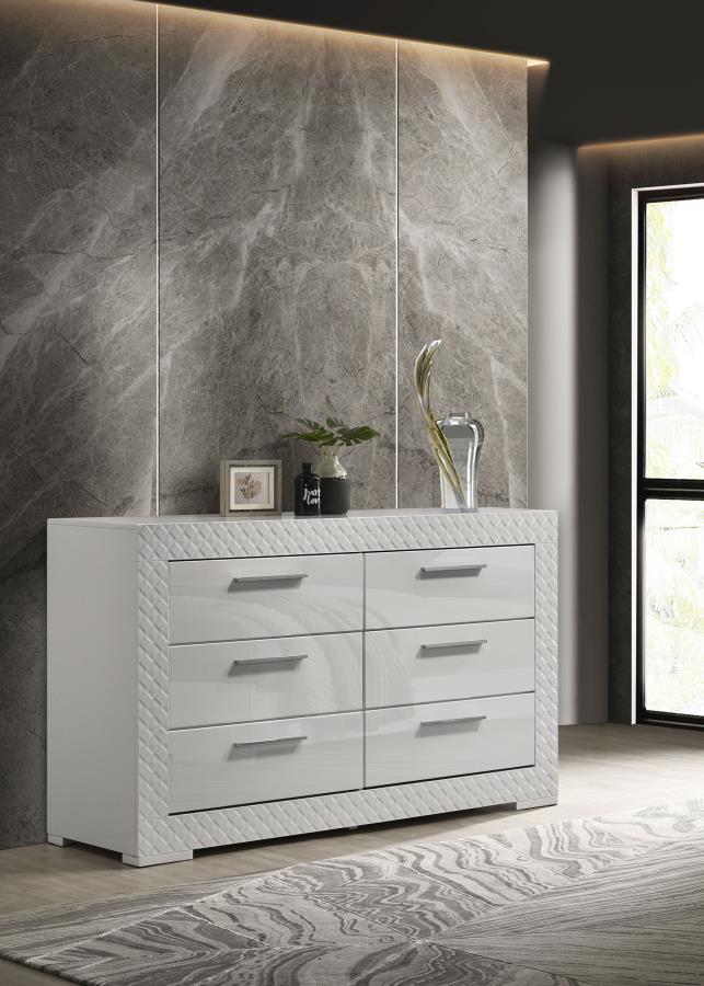 Ives 6-drawer Dresser Cabinet High Gloss