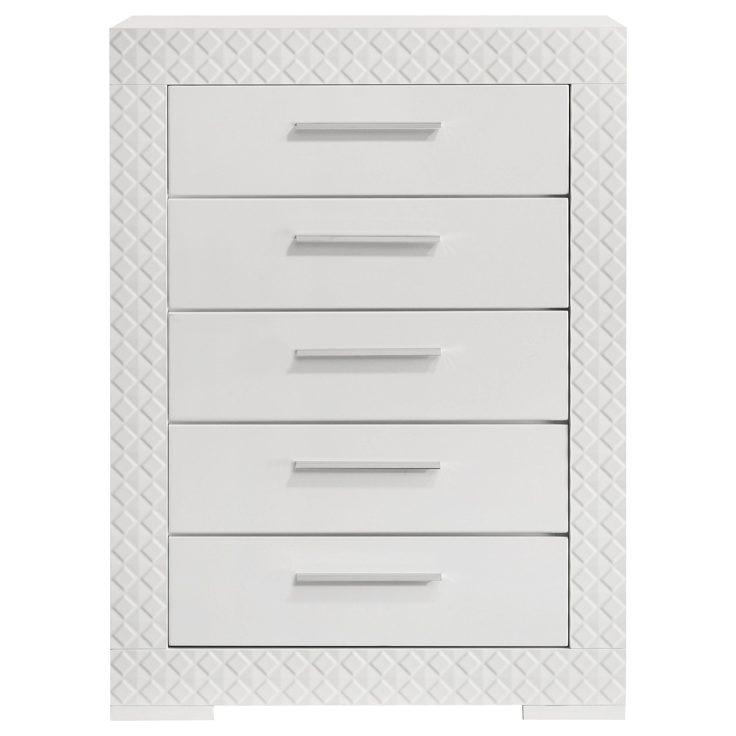 Ives 5-drawer Bedroom Chest of Drawers White High Gloss