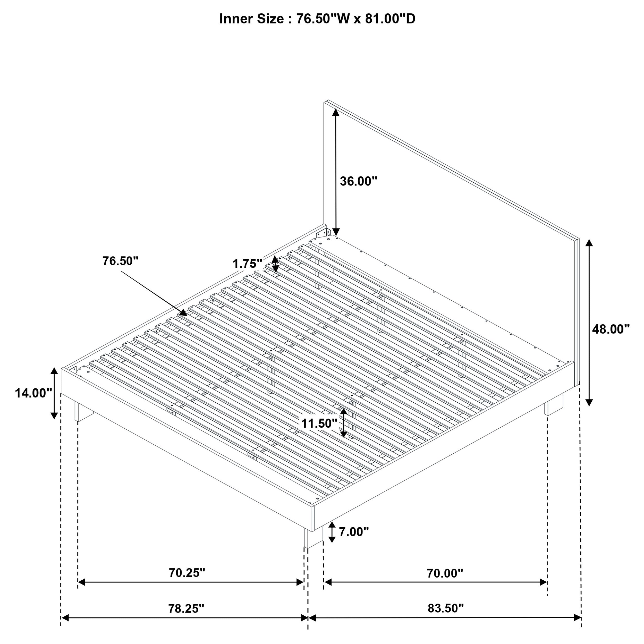 Glenwood 48-inch Queen Platform Panel Bed Warm Brown