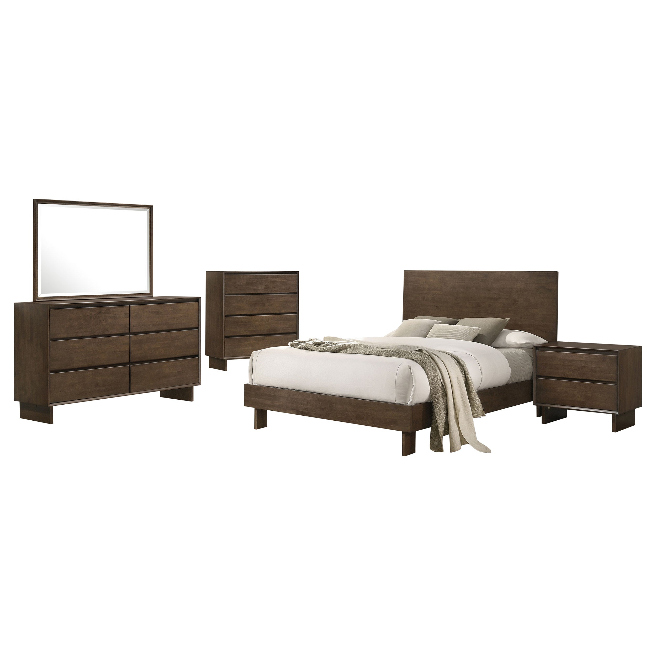 Glenwood 4-piece Queen Bedroom Set Warm Brown