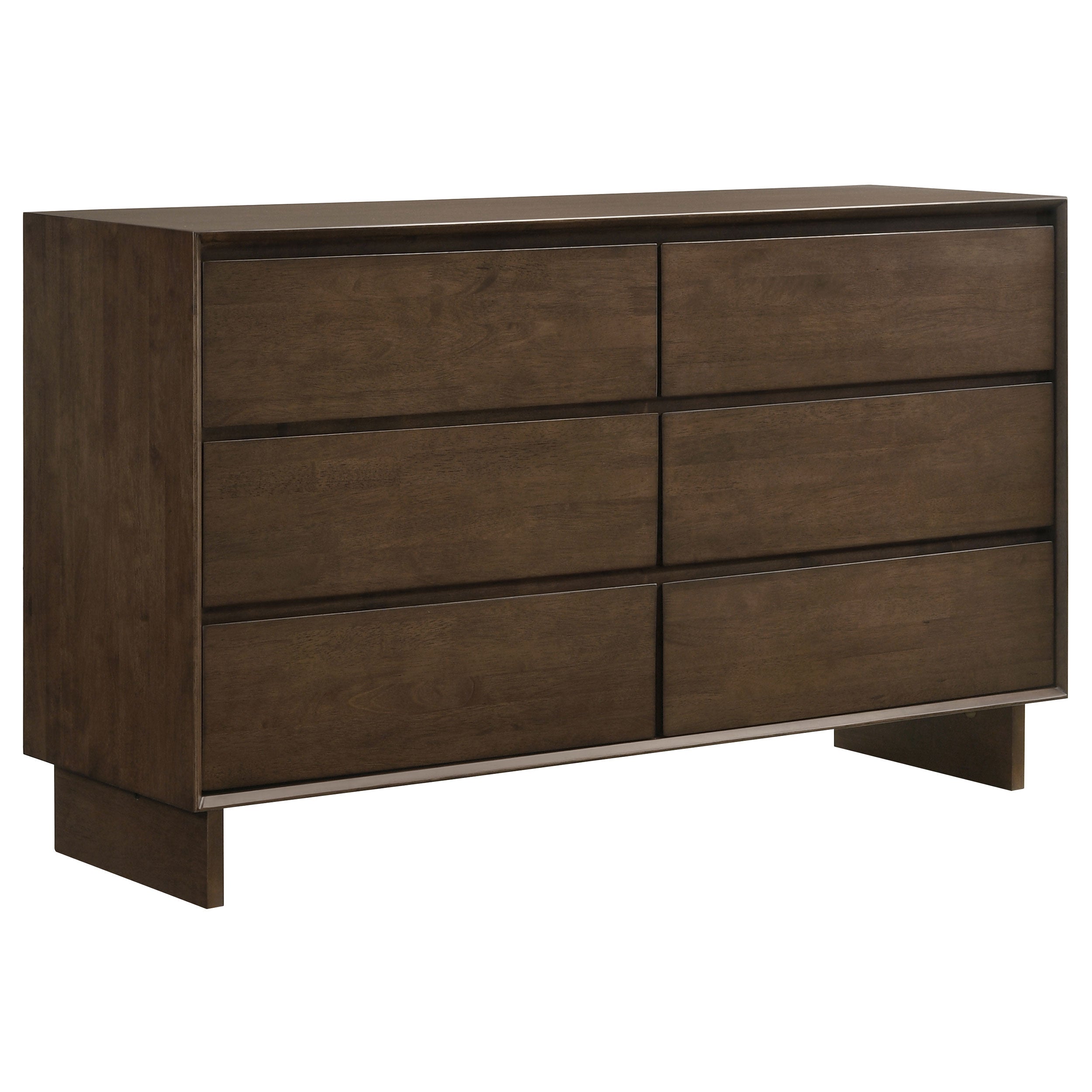 Glenwood 6-drawer Dresser and Mirror Warm Brown