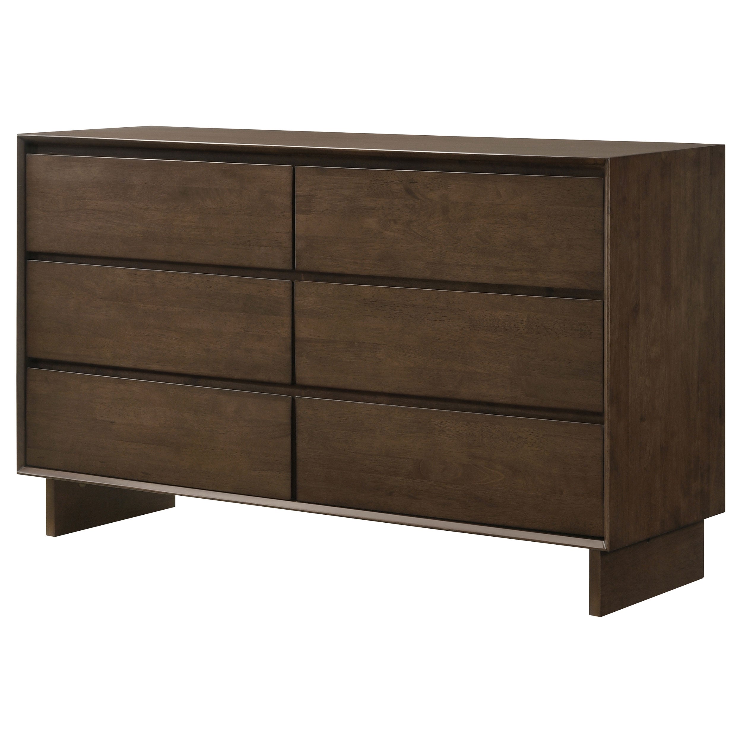 Glenwood 6-drawer Dresser and Mirror Warm Brown