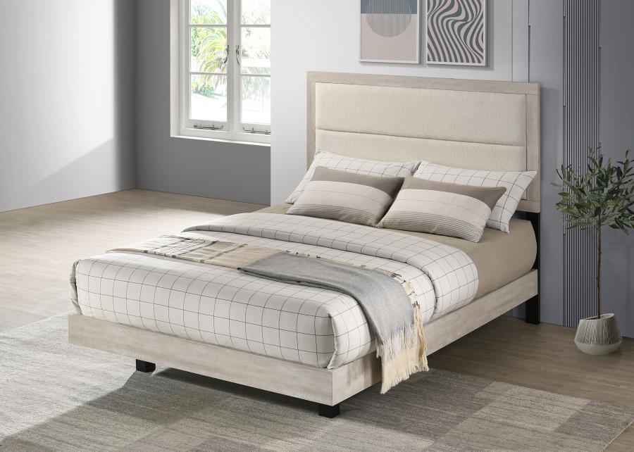 Trenton 54-inch Wood Panel Bed Rustic Cream