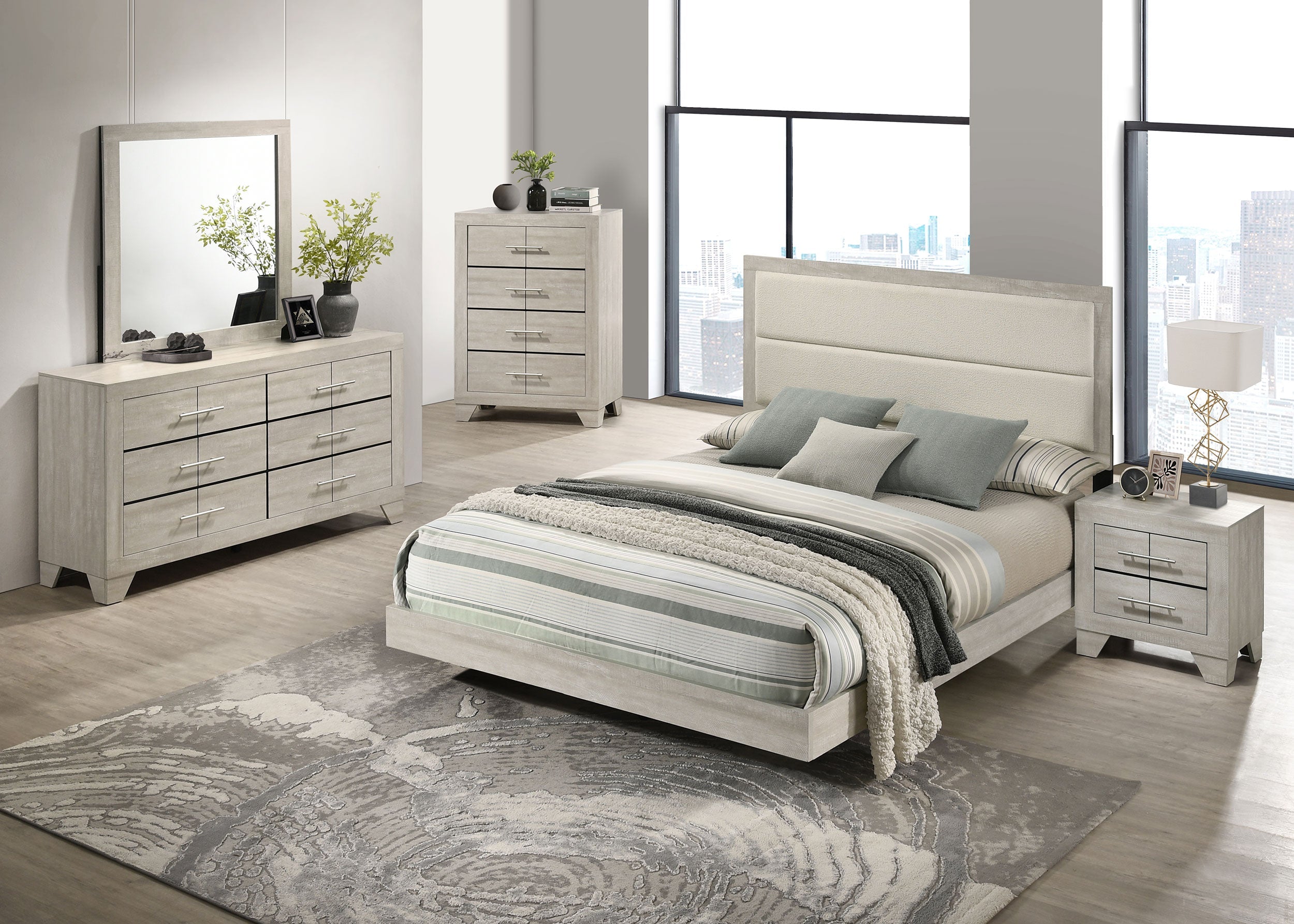 Trenton 54-inch Wood Panel Bed Rustic Cream