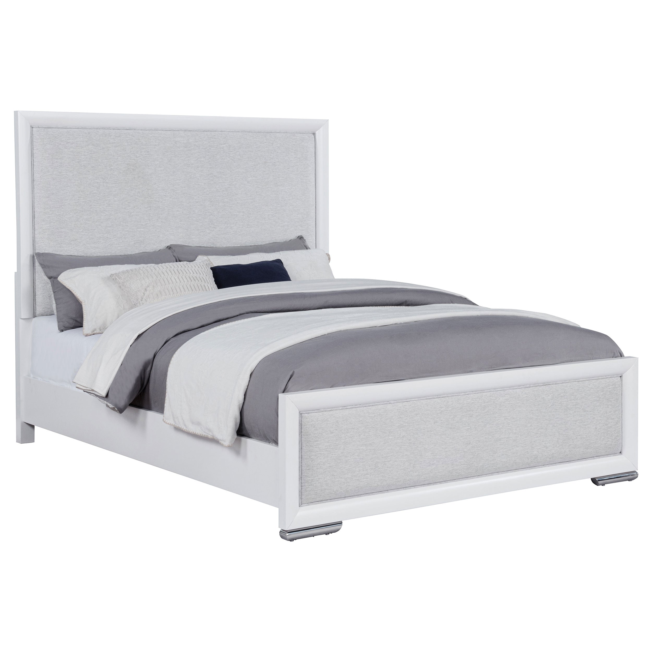 Gracemont 57-inch  Panel Bed Grey and White