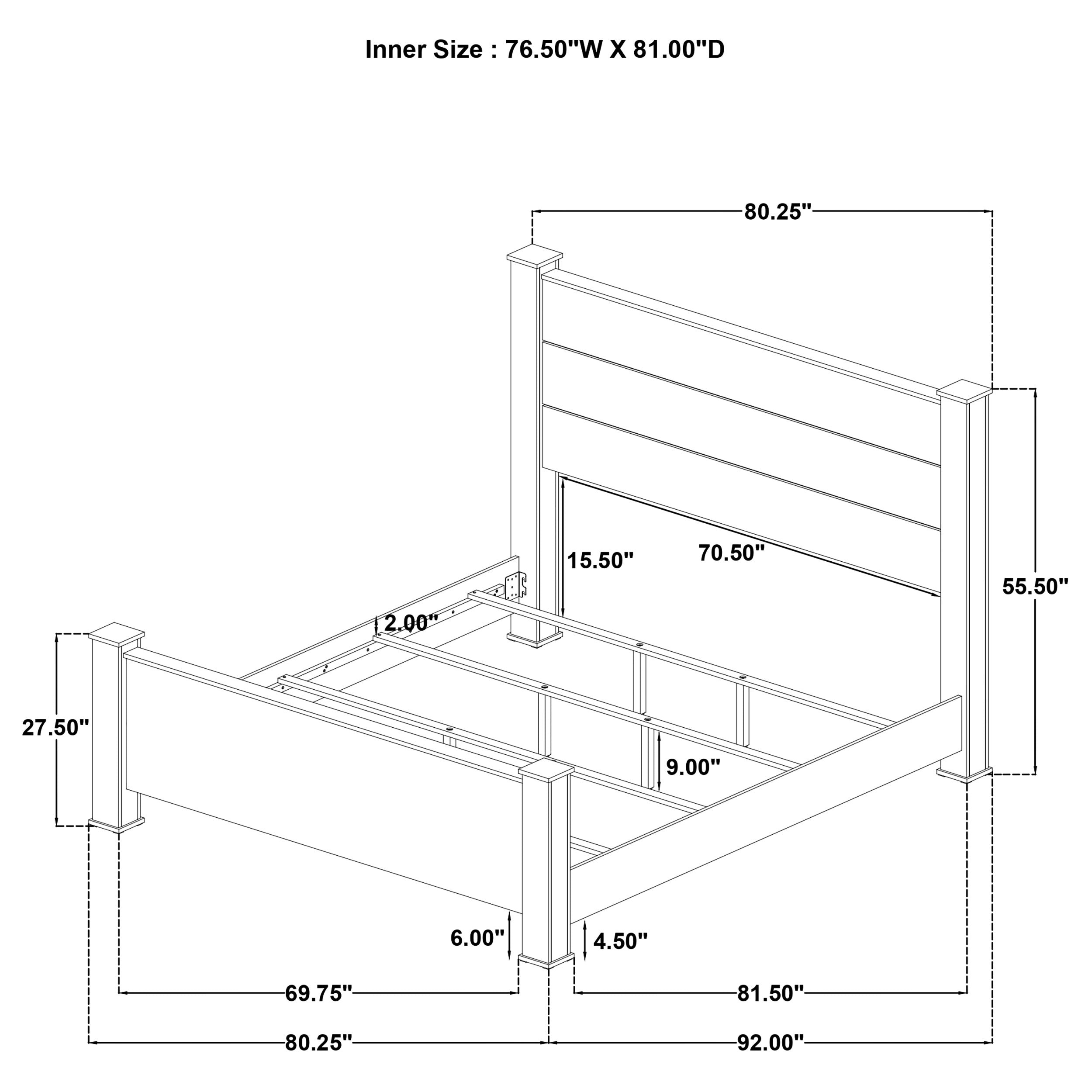 Oakglen 55-inch Panel Bed Weathered Oak
