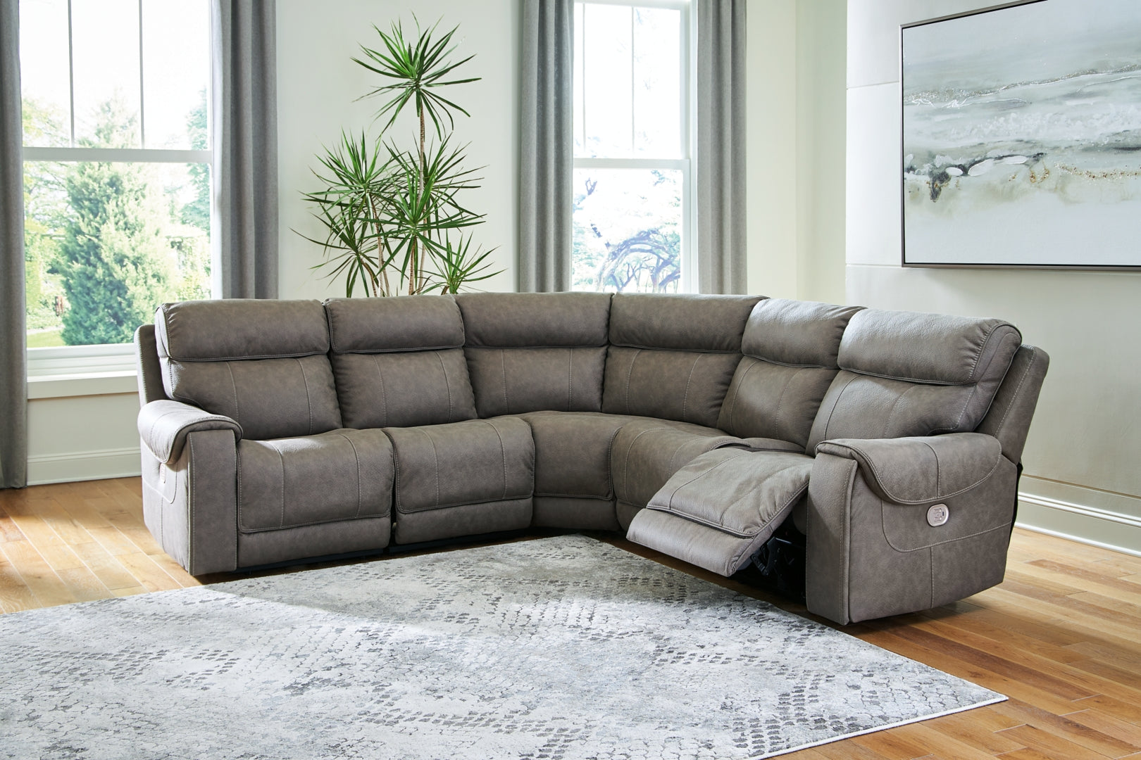 Starbot 3-Piece Power Reclining Sectional Loveseat with Console