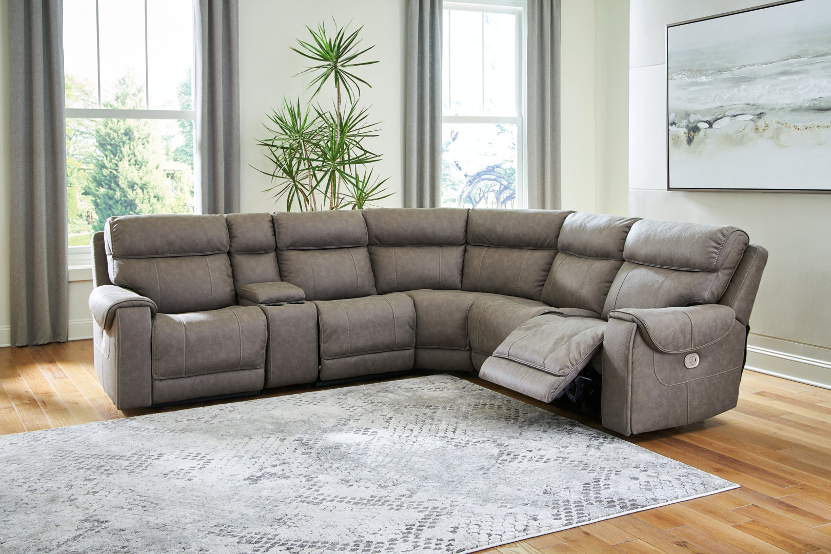 Starbot 3-Piece Power Reclining Sectional Loveseat with Console