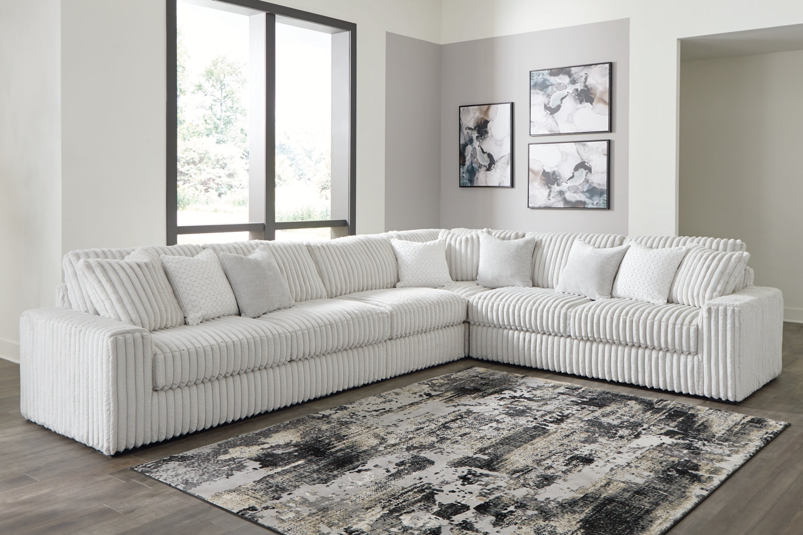 Stupendous 4-Piece Sectional with Ottoman