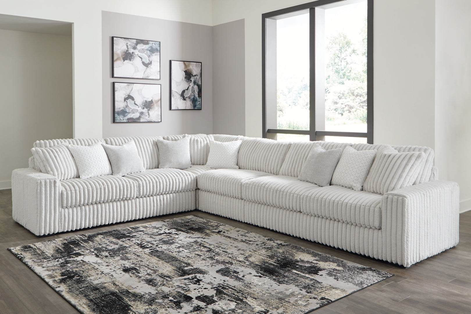 Stupendous 4-Piece Sectional with Ottoman