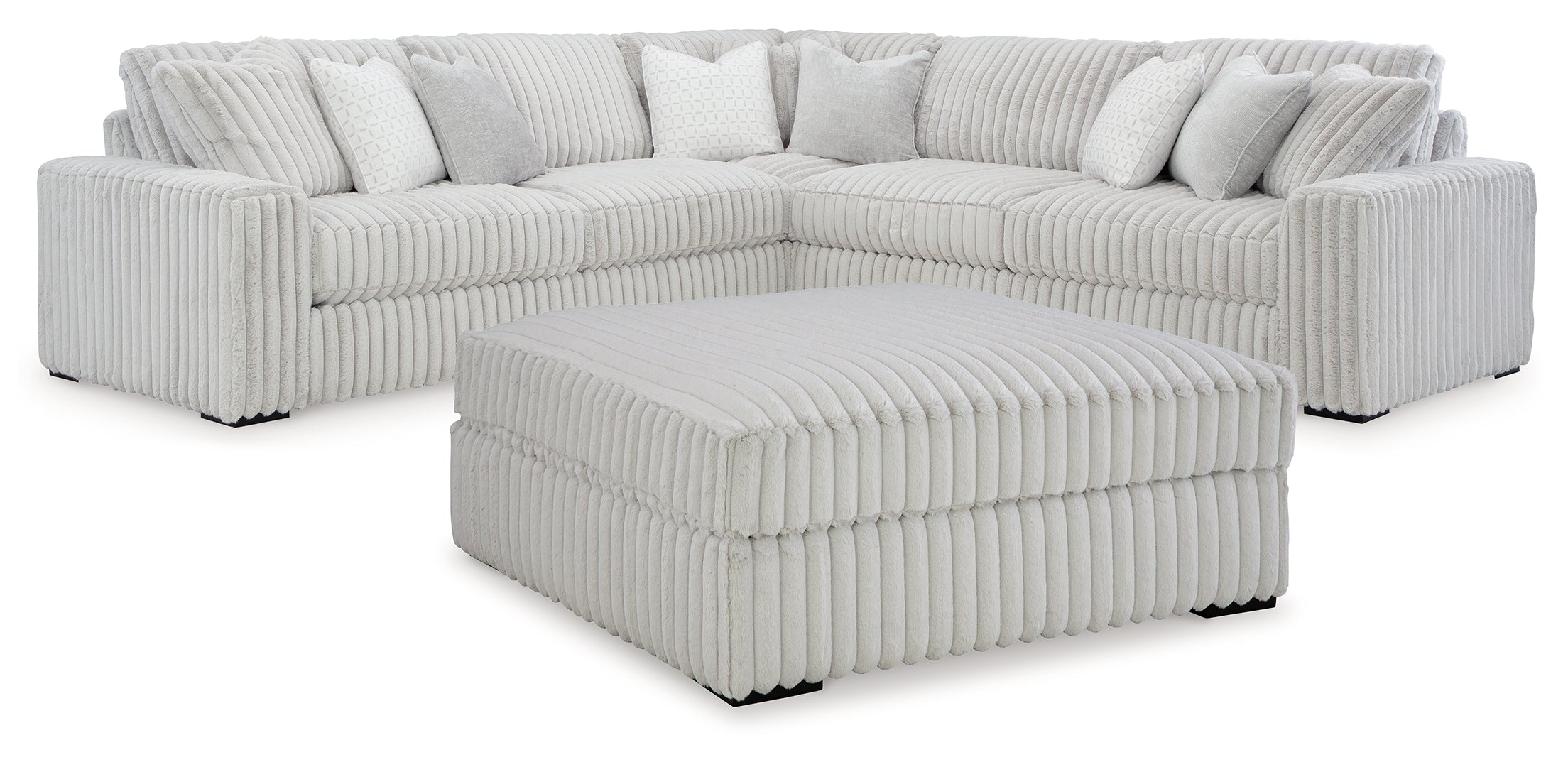 Stupendous 4-Piece Sectional with Ottoman