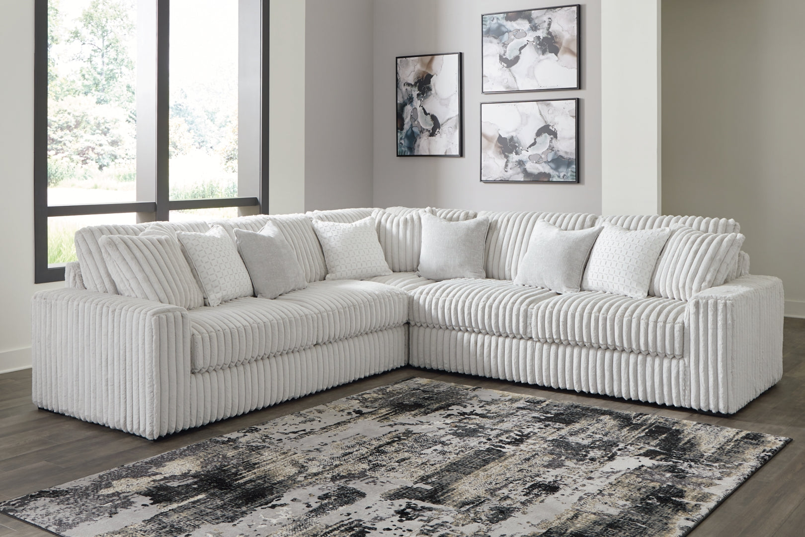 Stupendous 4-Piece Sectional with Ottoman