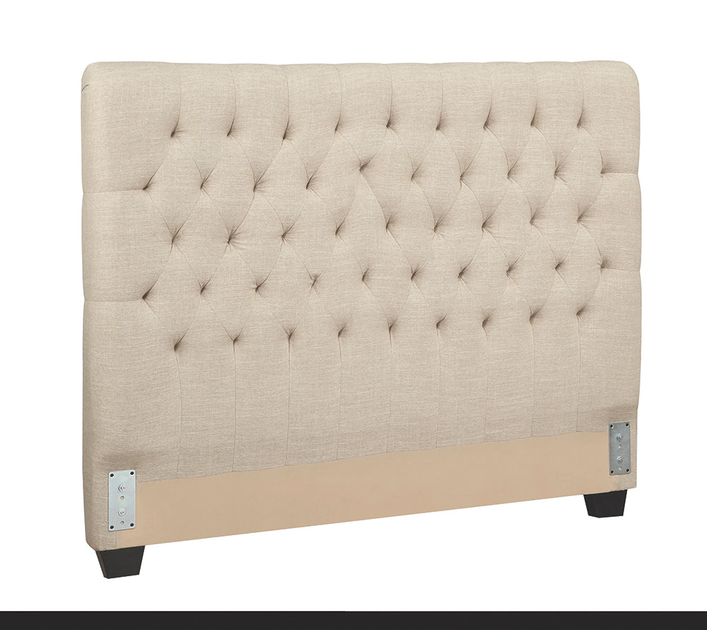 Chloe Tufted Upholstered  Headboard Oatmeal