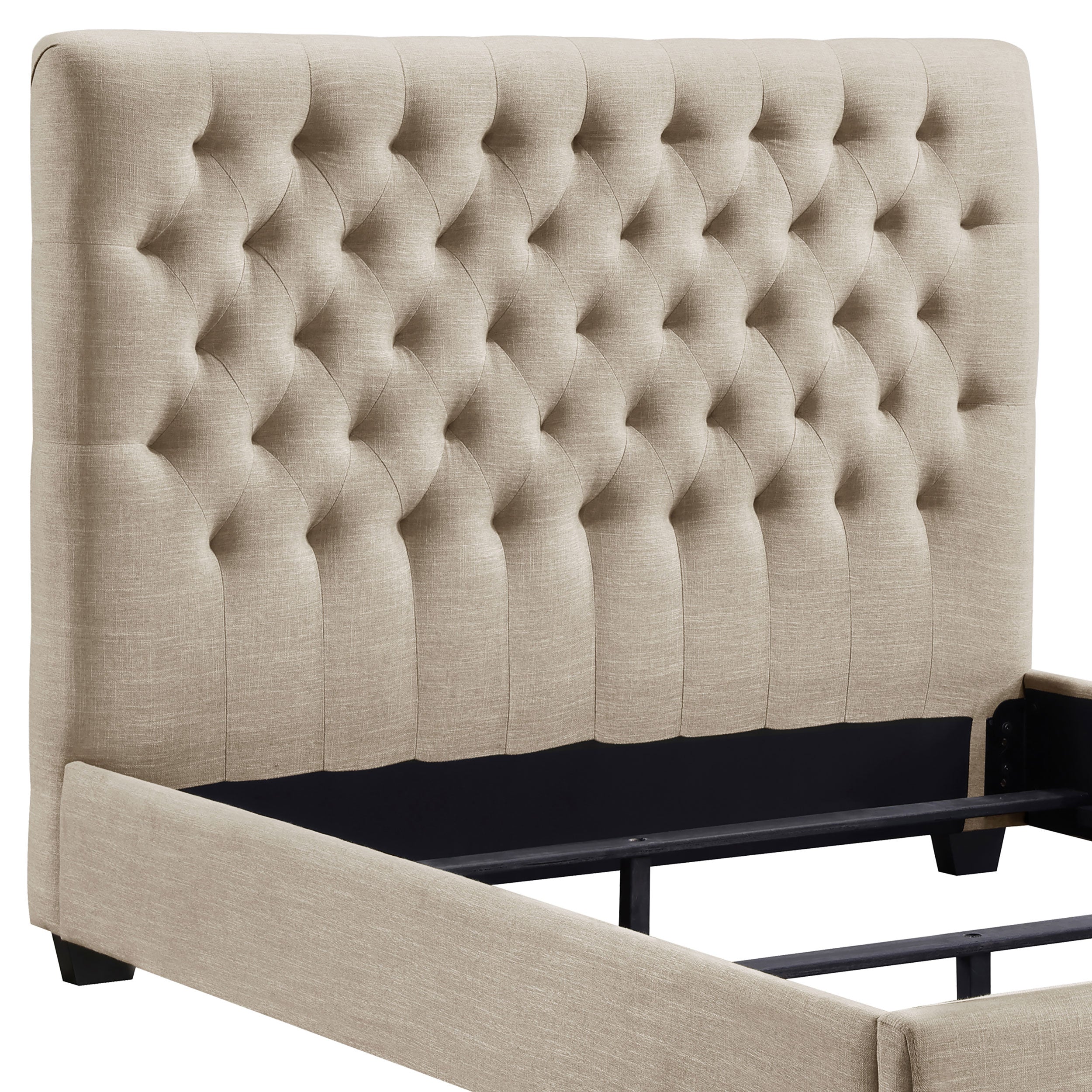 Chloe Upholstered California King Panel Bed Oatmeal