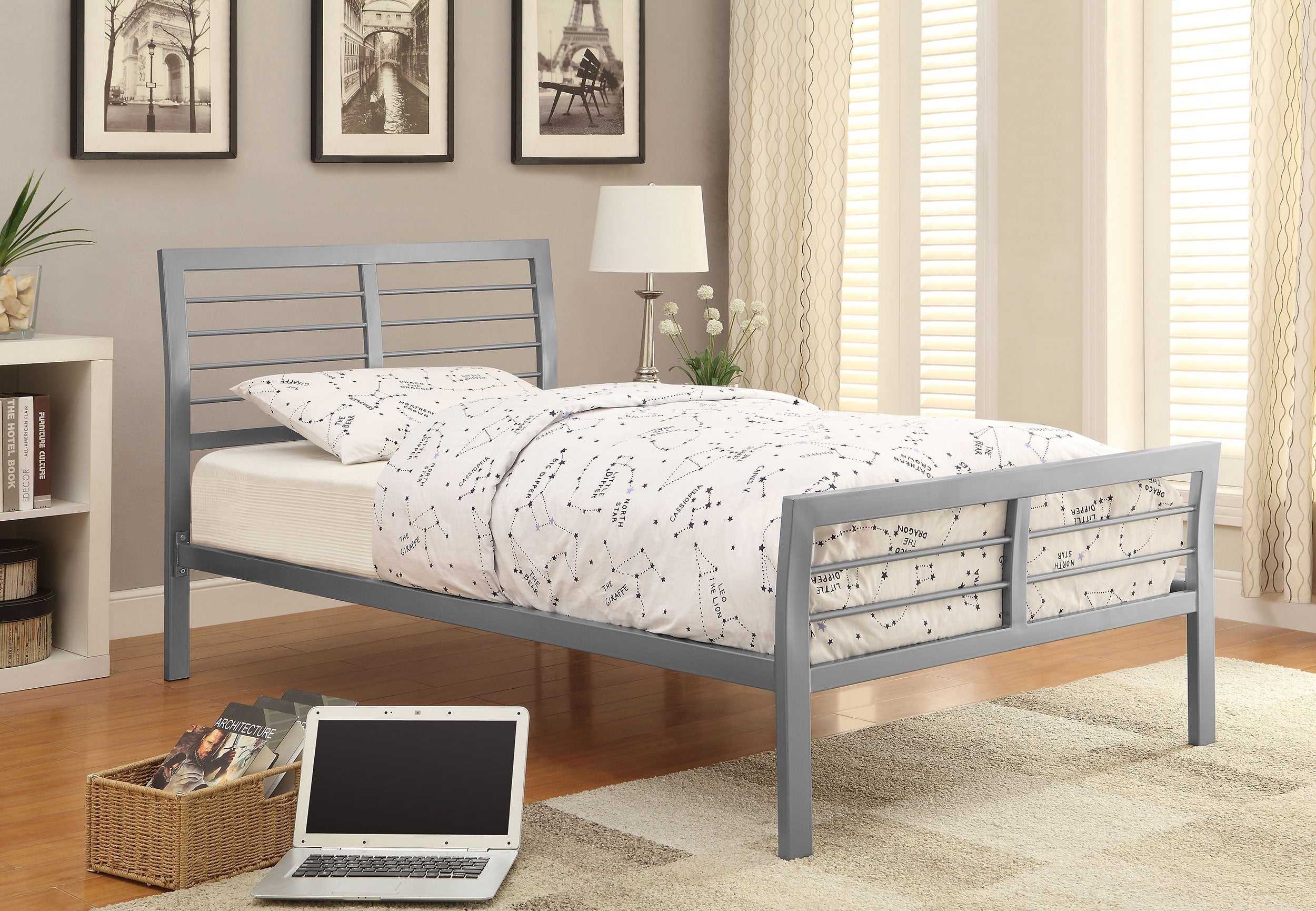 Cooper  Metal Bed Silver