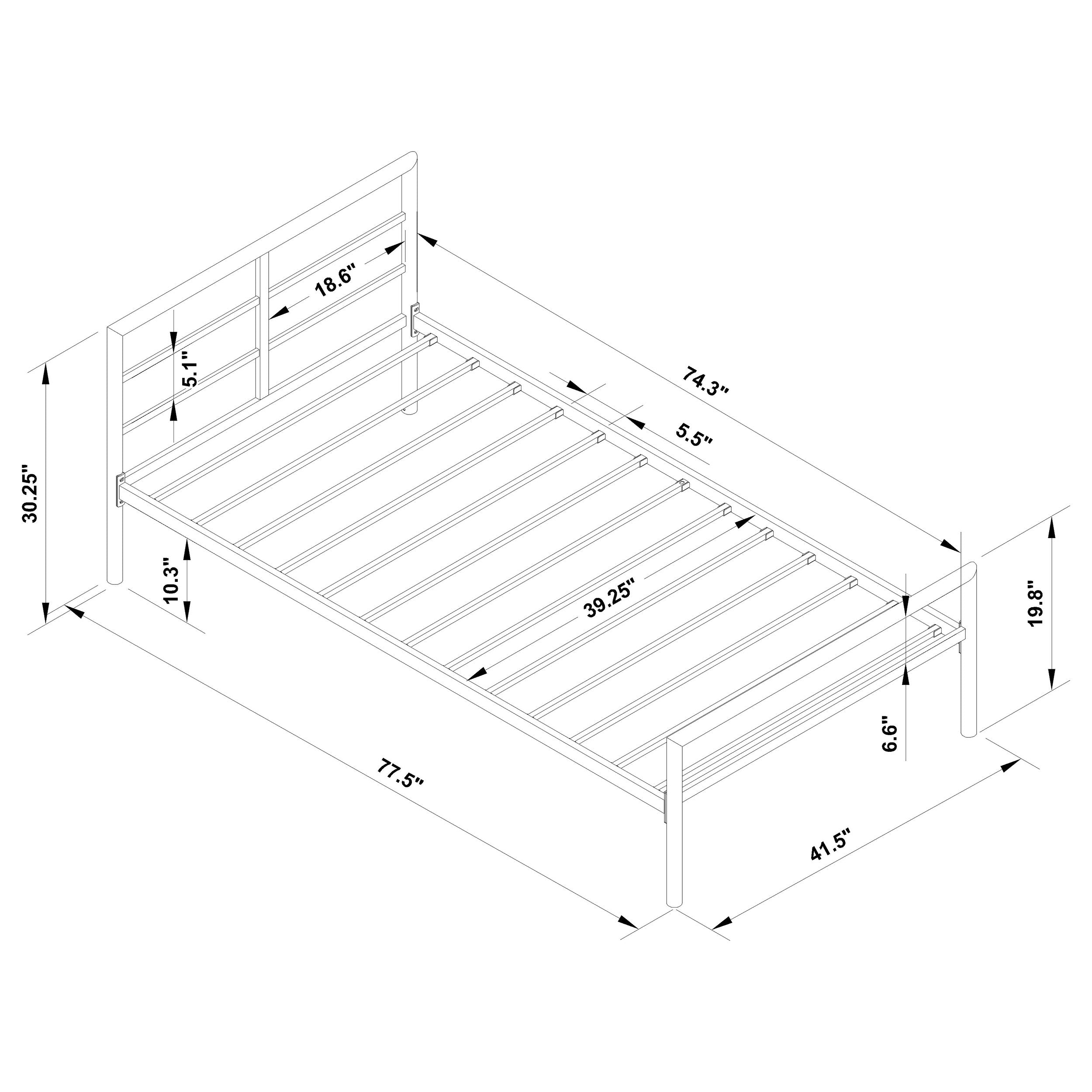 Fisher Twin Metal Bed Gunmetal