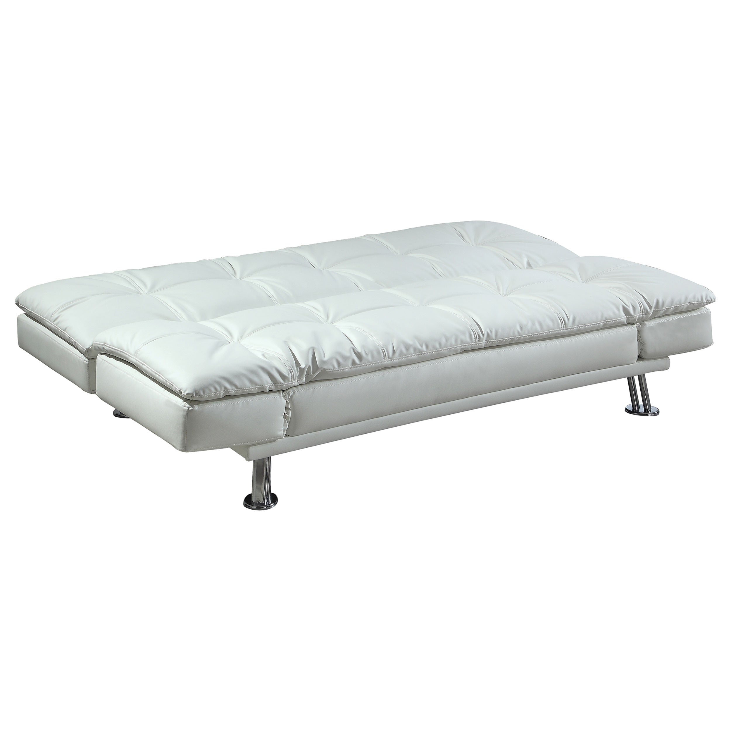 Dilleston Tufted Back Upholstered Sofa Bed White