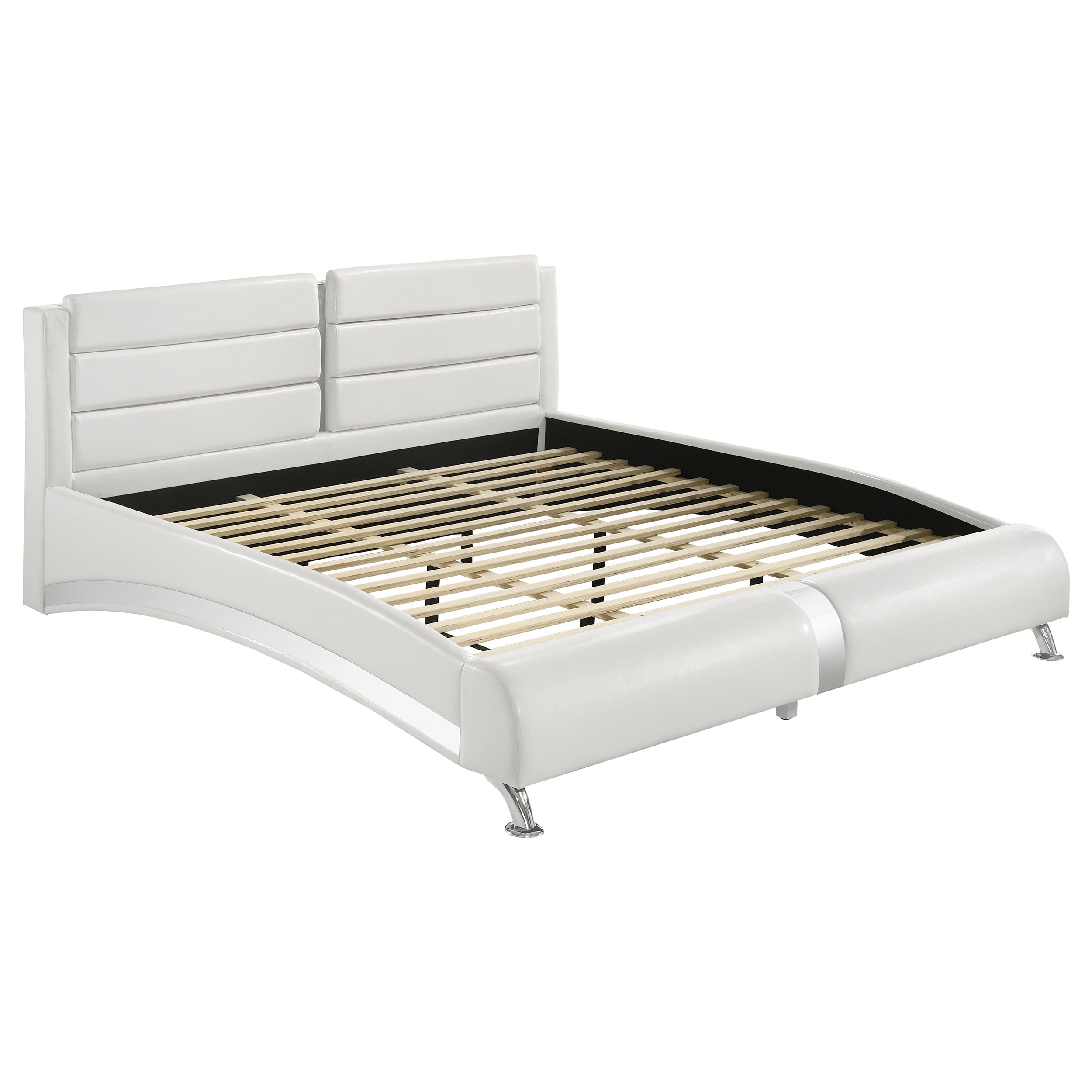 Jeremaine Upholstered Sleigh Bed White