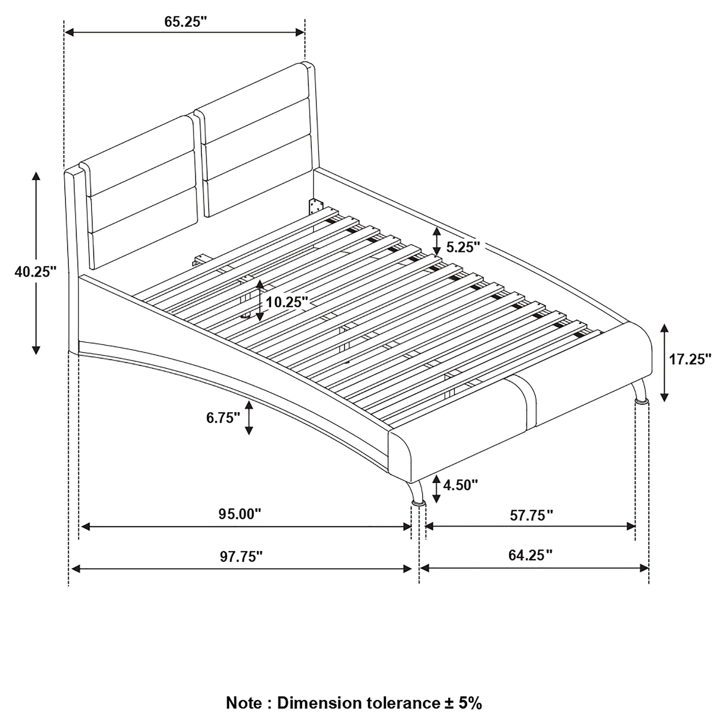 Jeremaine  Upholstered Bed Black