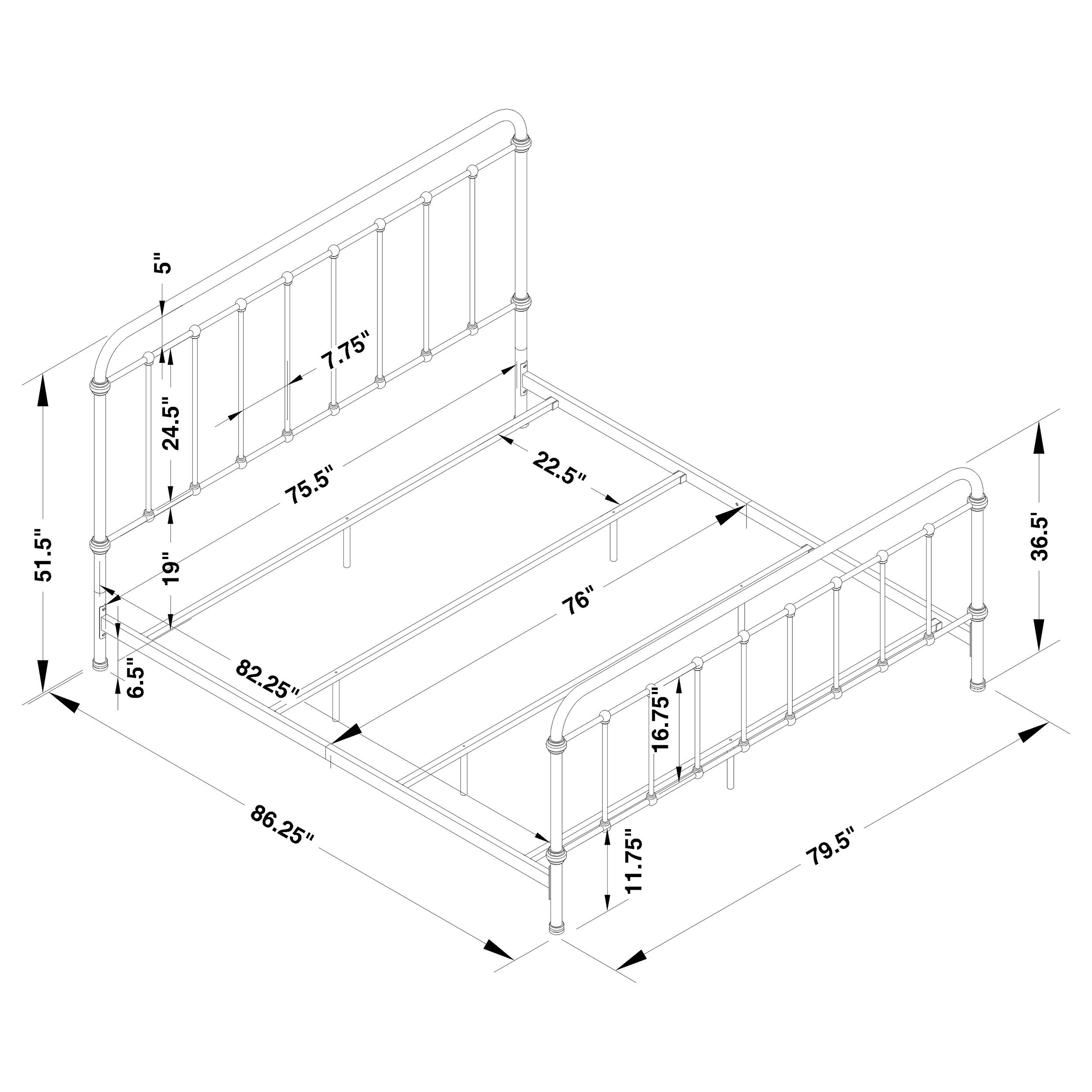 Livingston  Panel Metal Bed Dark Bronze