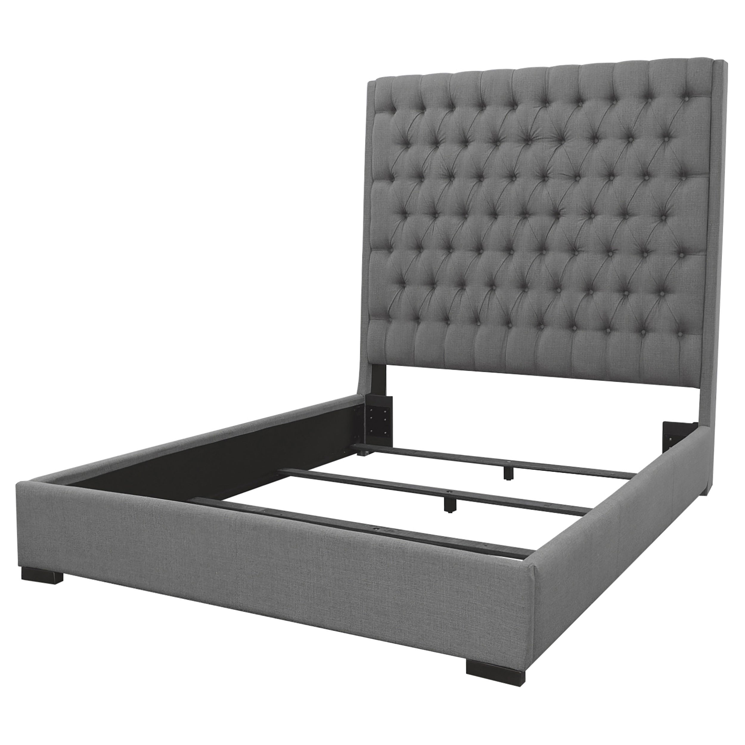 Camille Upholstered California King Panel Bed Grey