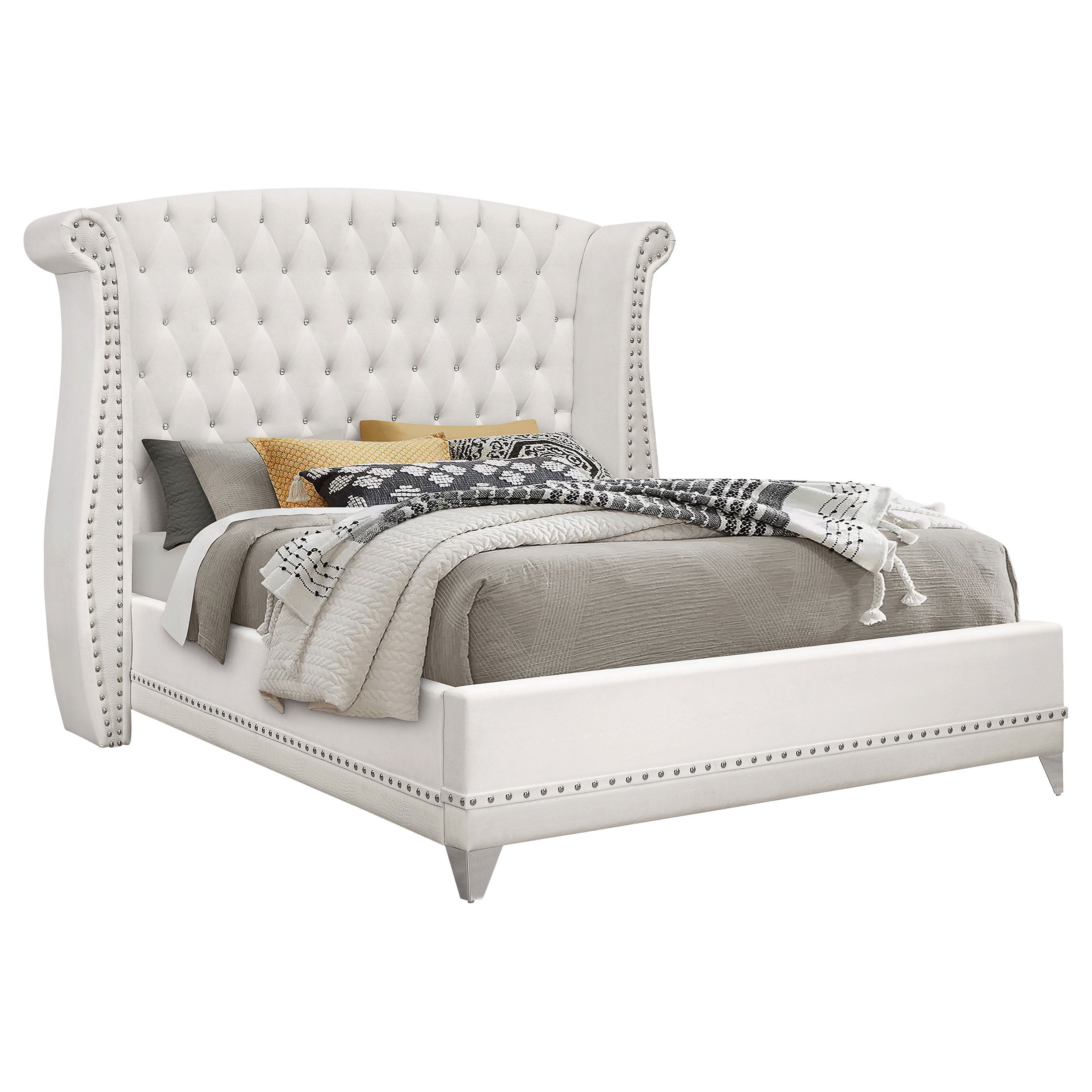 Barzini Upholstered Tufted Bedroom Set White