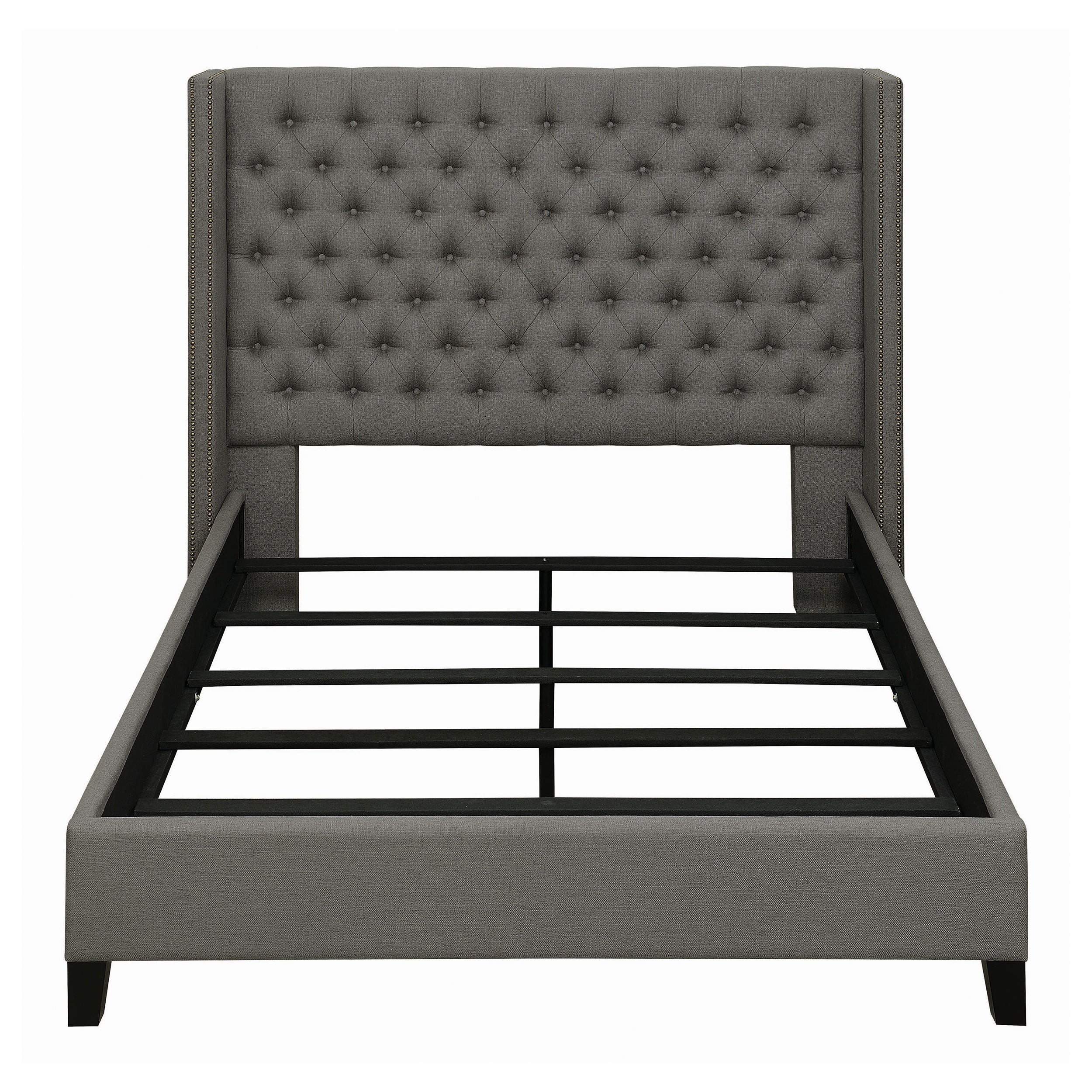 Bancroft Demi-wing Upholstered Full Headboard Grey