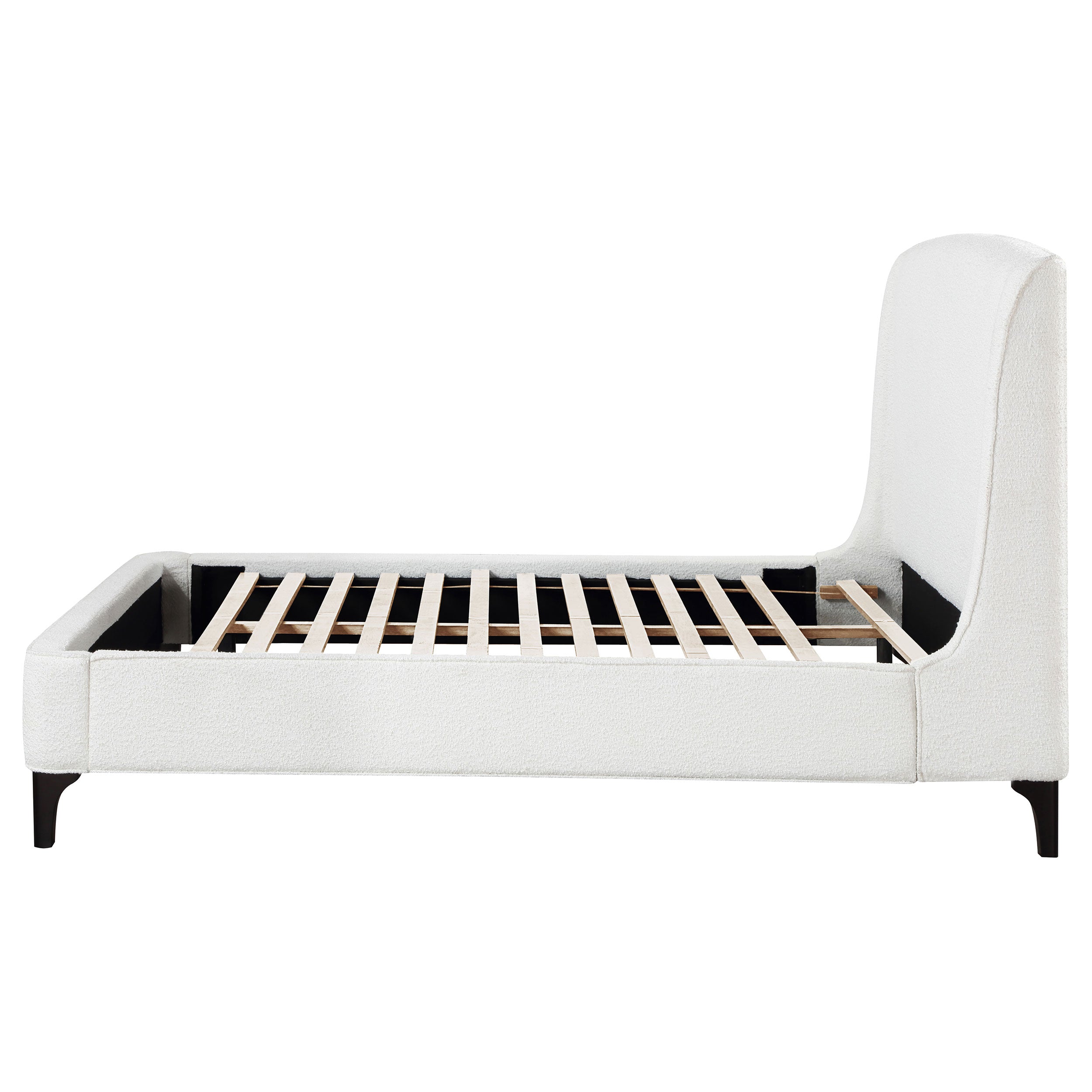 Mosby Upholstered Curved Headboard  Platform Bed White