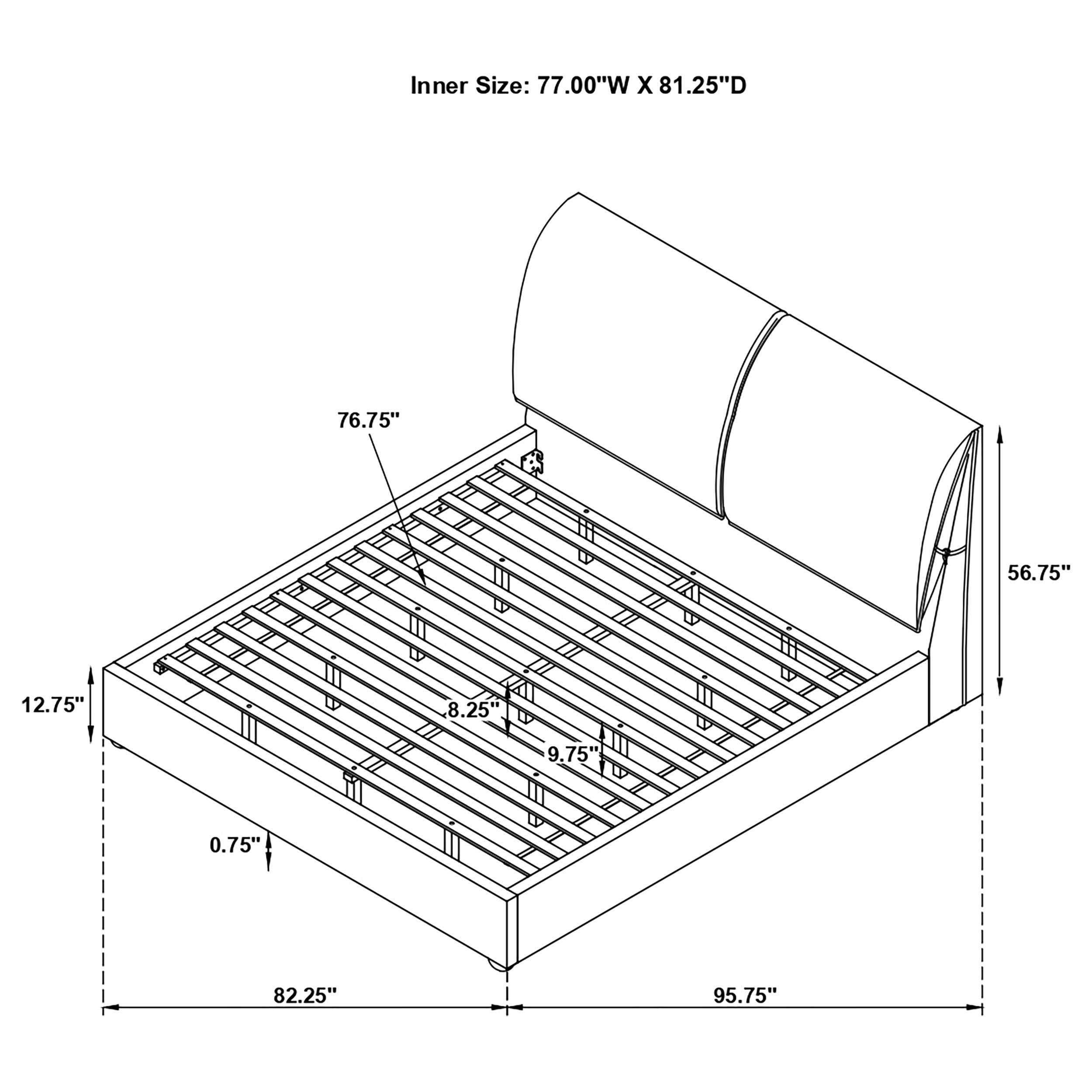 Laurel Upholstered  Panel Bed Dark Grey