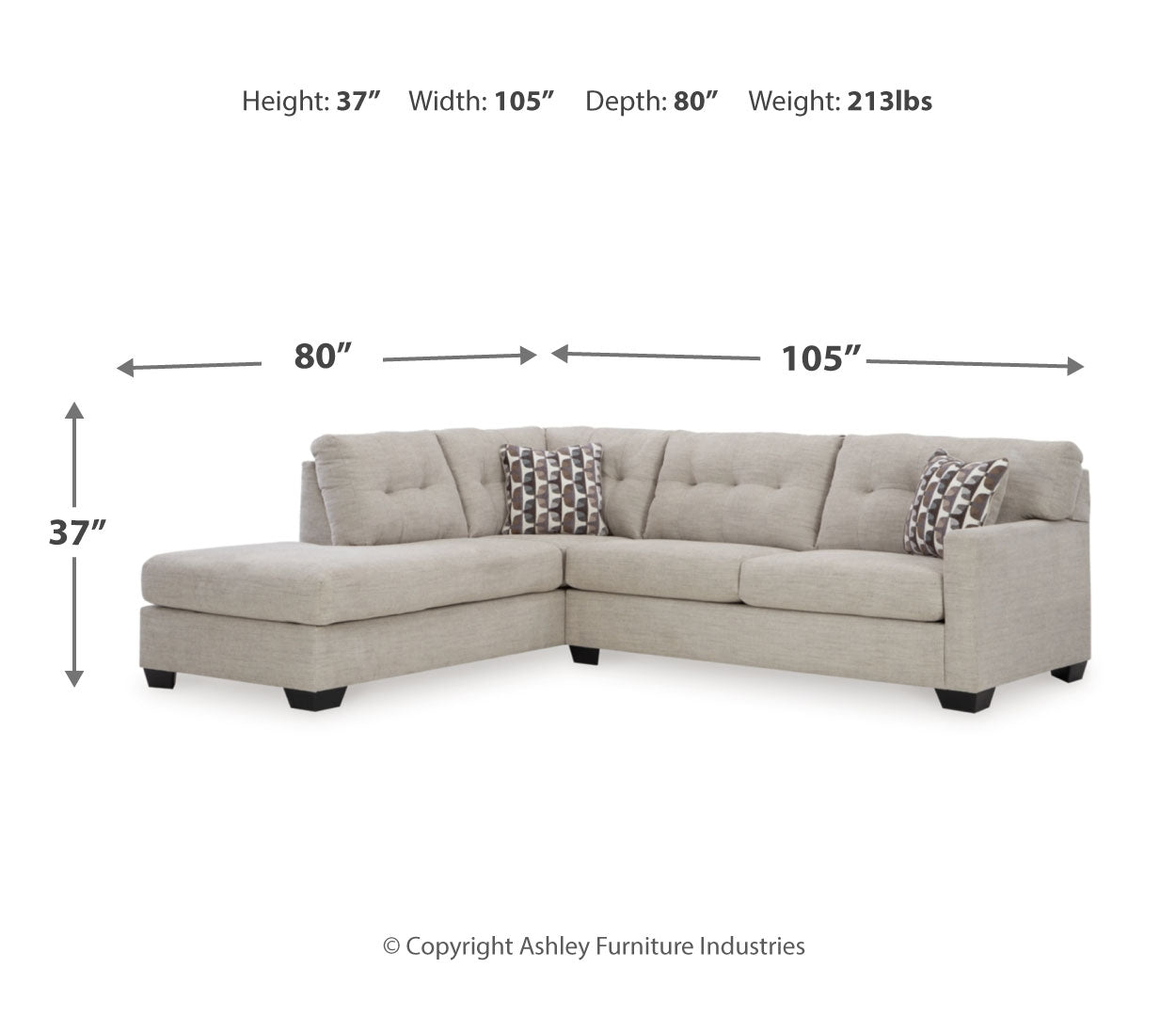 Mahoney 2-Piece Sectional with Ottoman