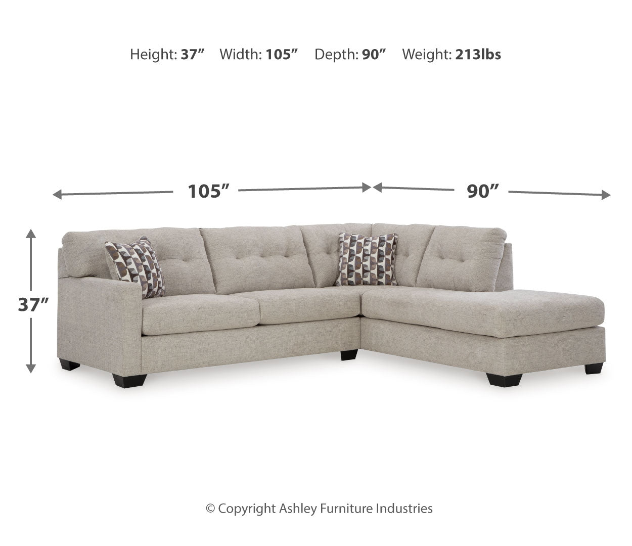 Mahoney 2-Piece Sectional with Ottoman