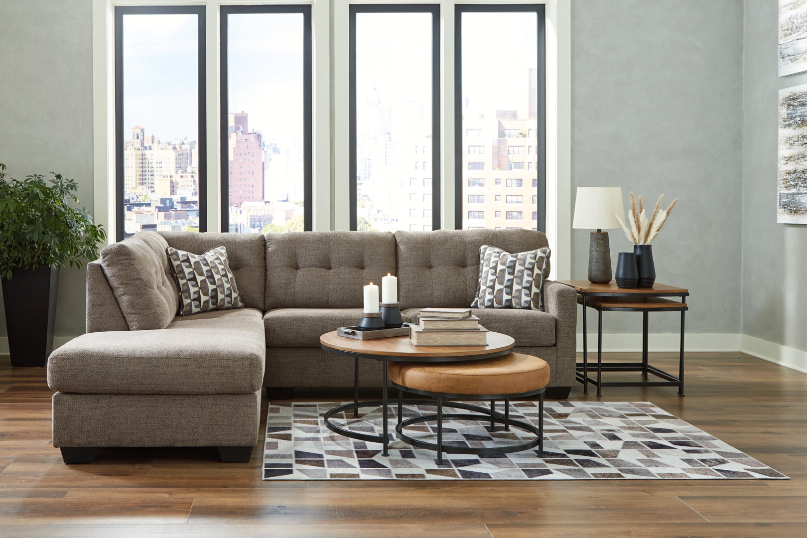 Mahoney 2-Piece Sectional with Ottoman