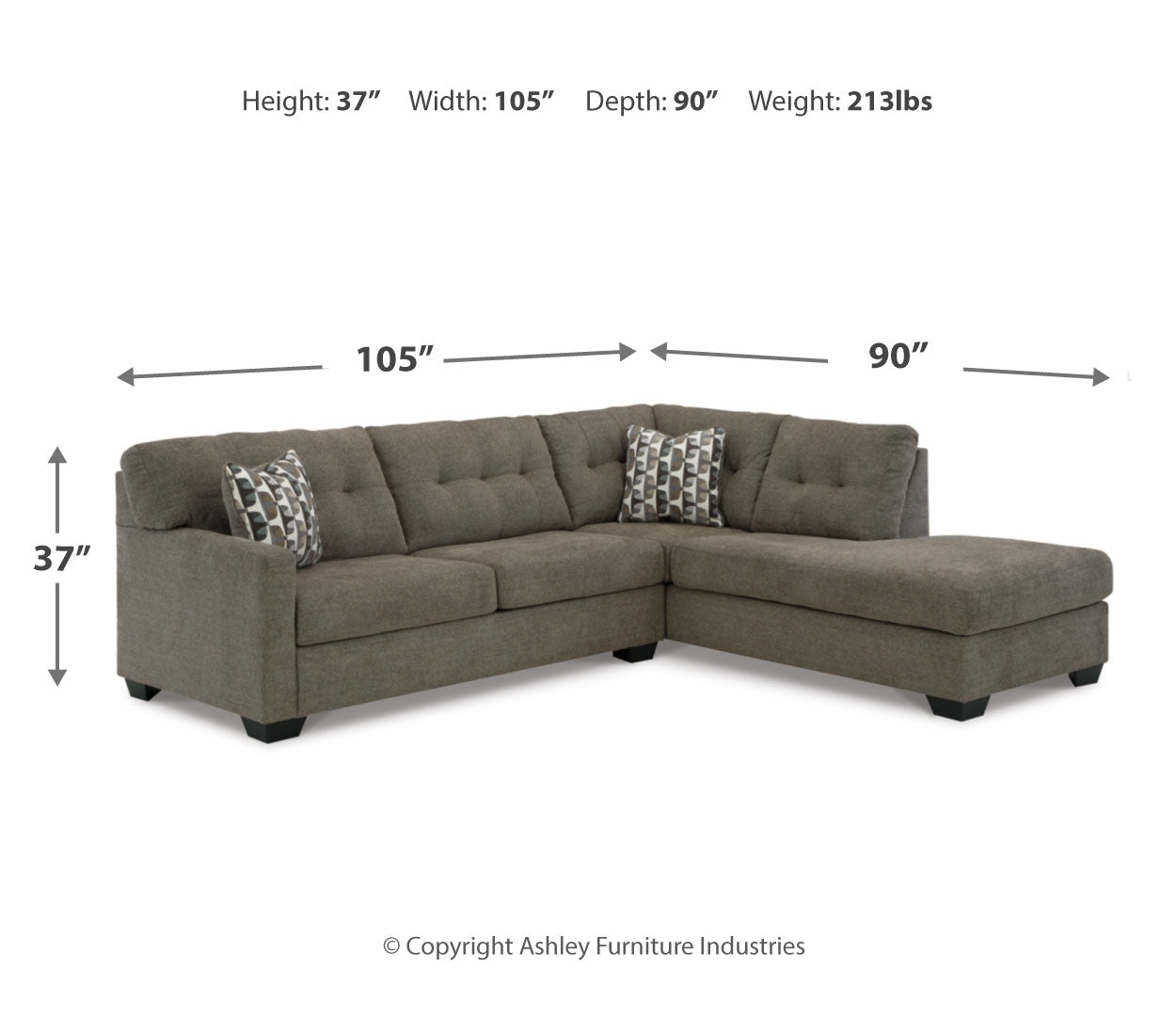 Mahoney 2-Piece Sectional with Ottoman