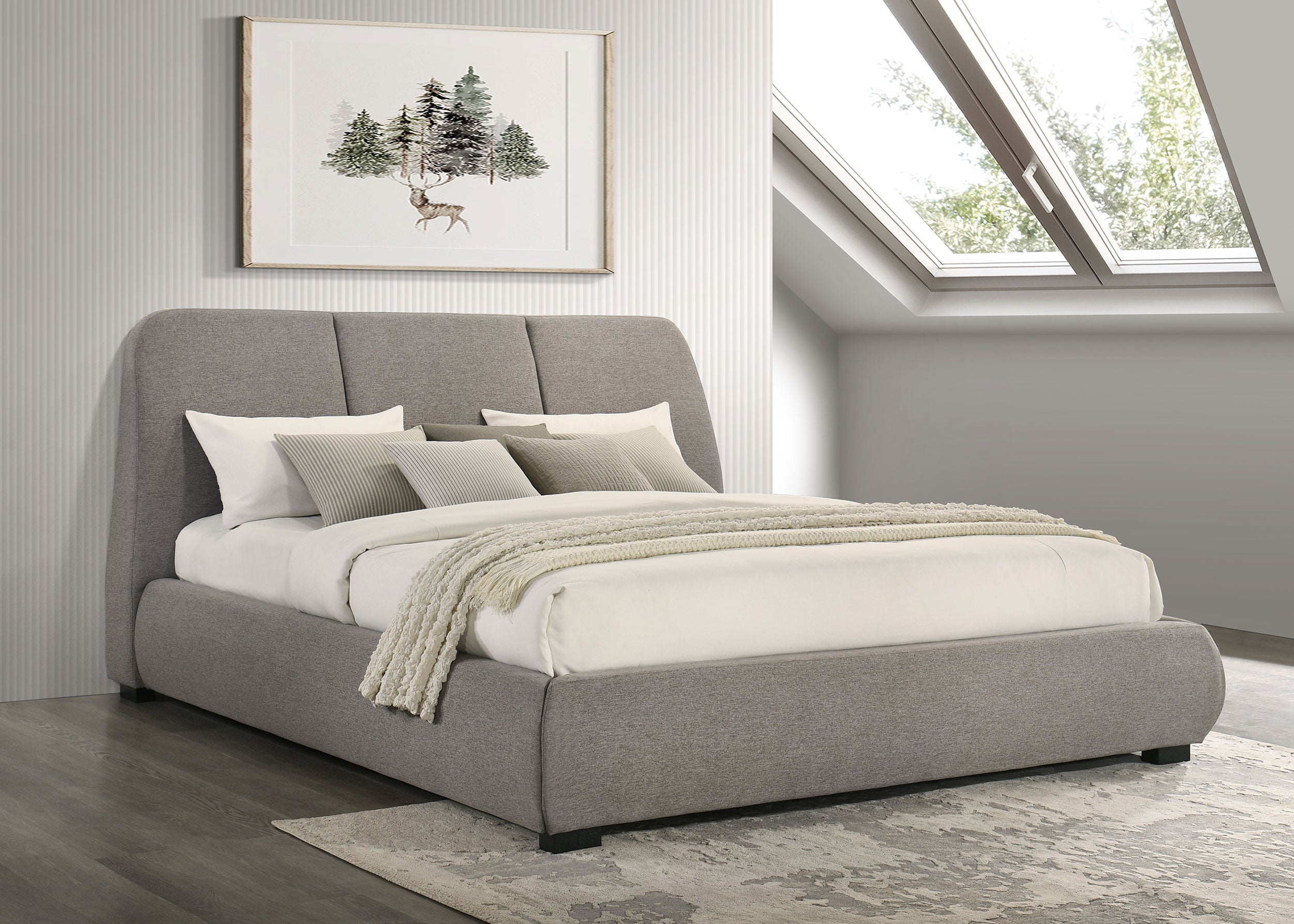 Mokena 46-inch Upholstered  Platform Bed