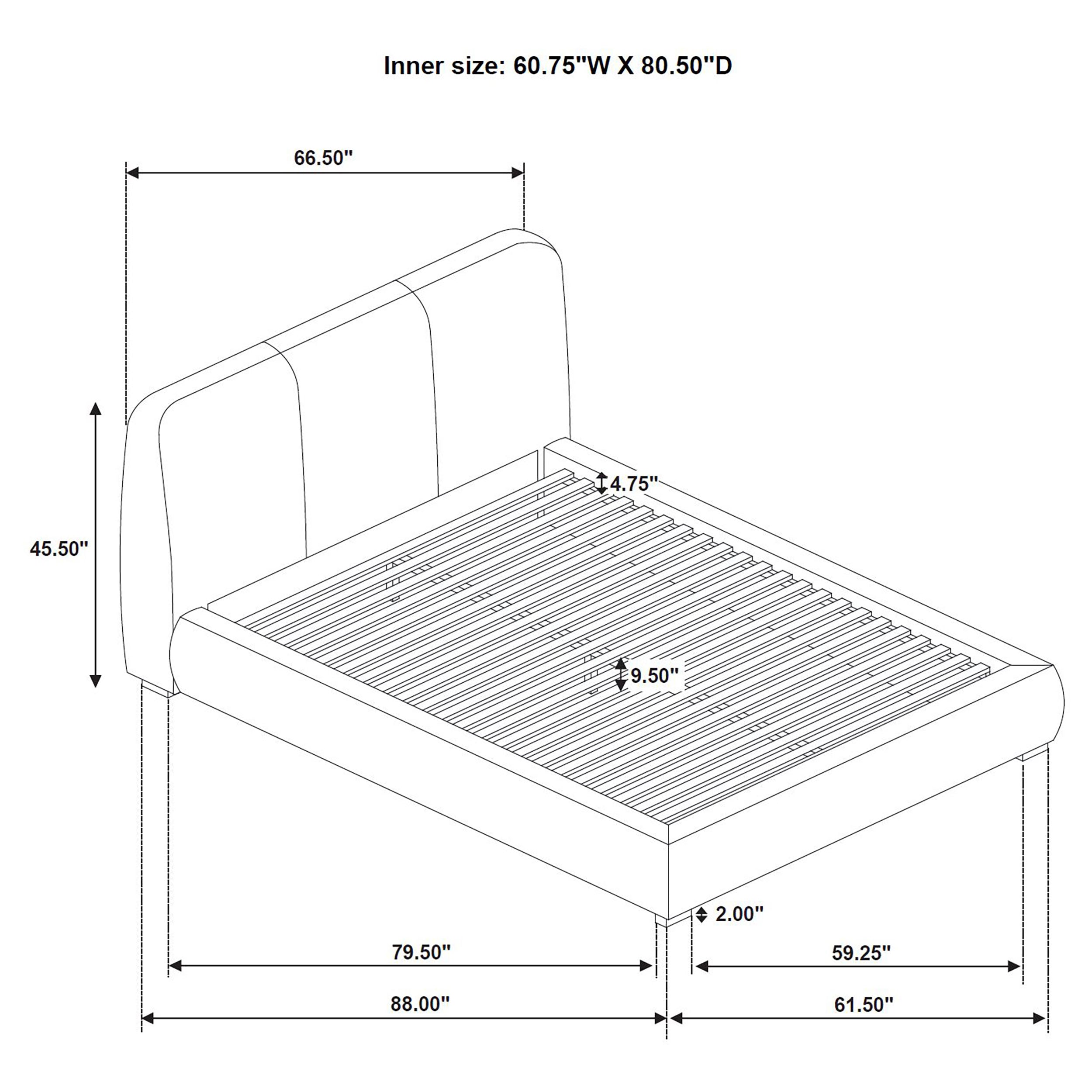 Mokena 46-inch Upholstered Platform Bed