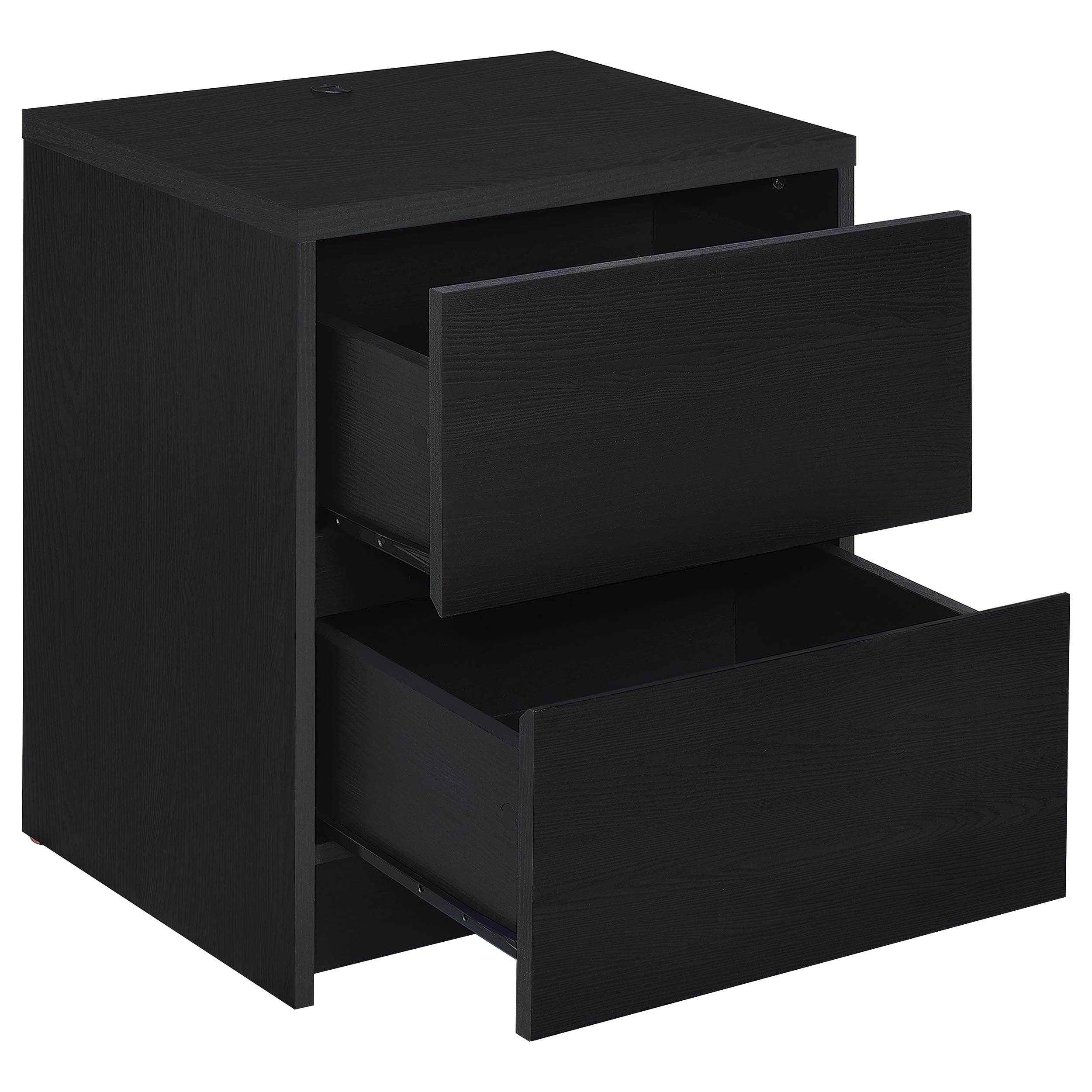Westpark 2-drawer Nightstand LED Lights and USB Black