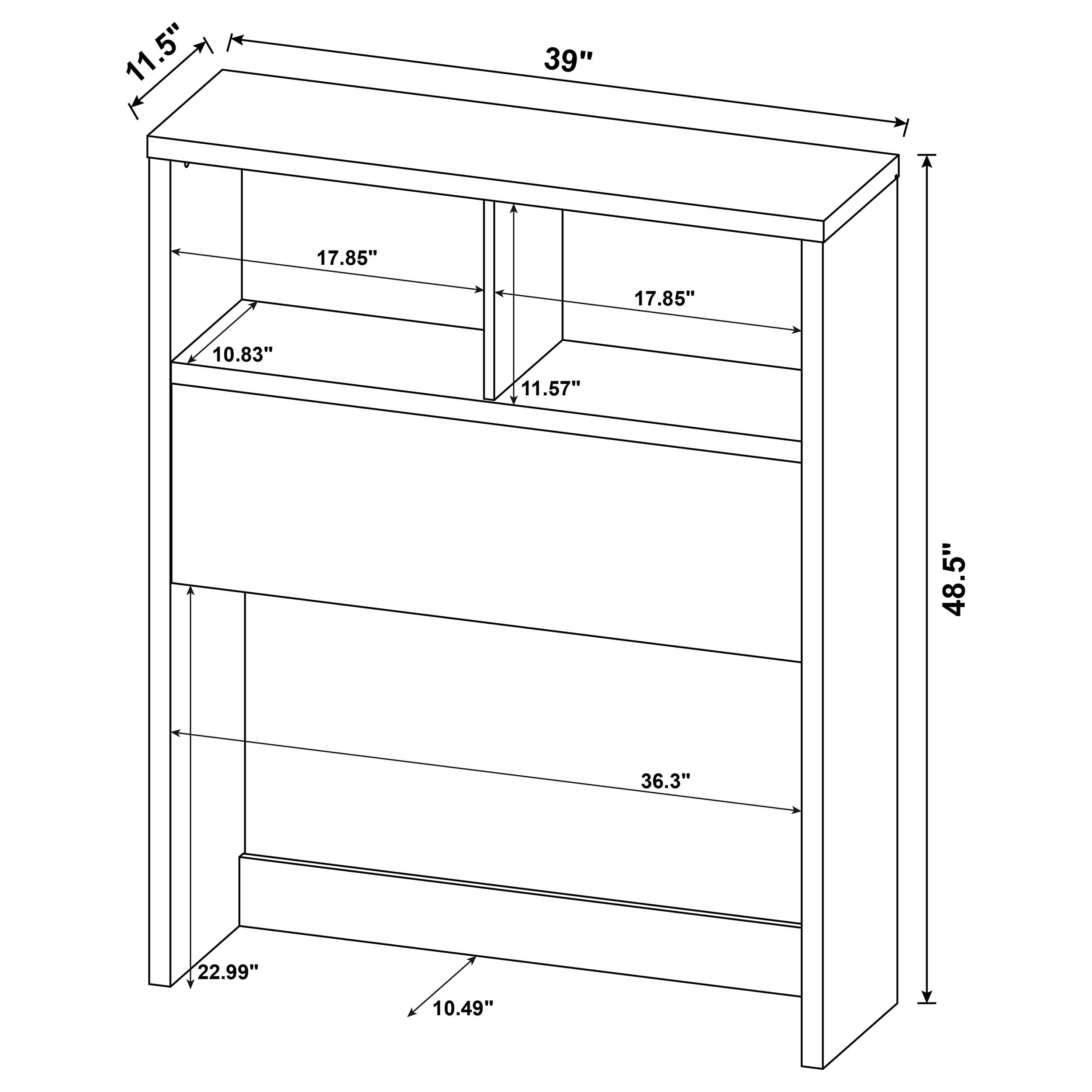 Westpark 49-inch Bookcase Headboard
