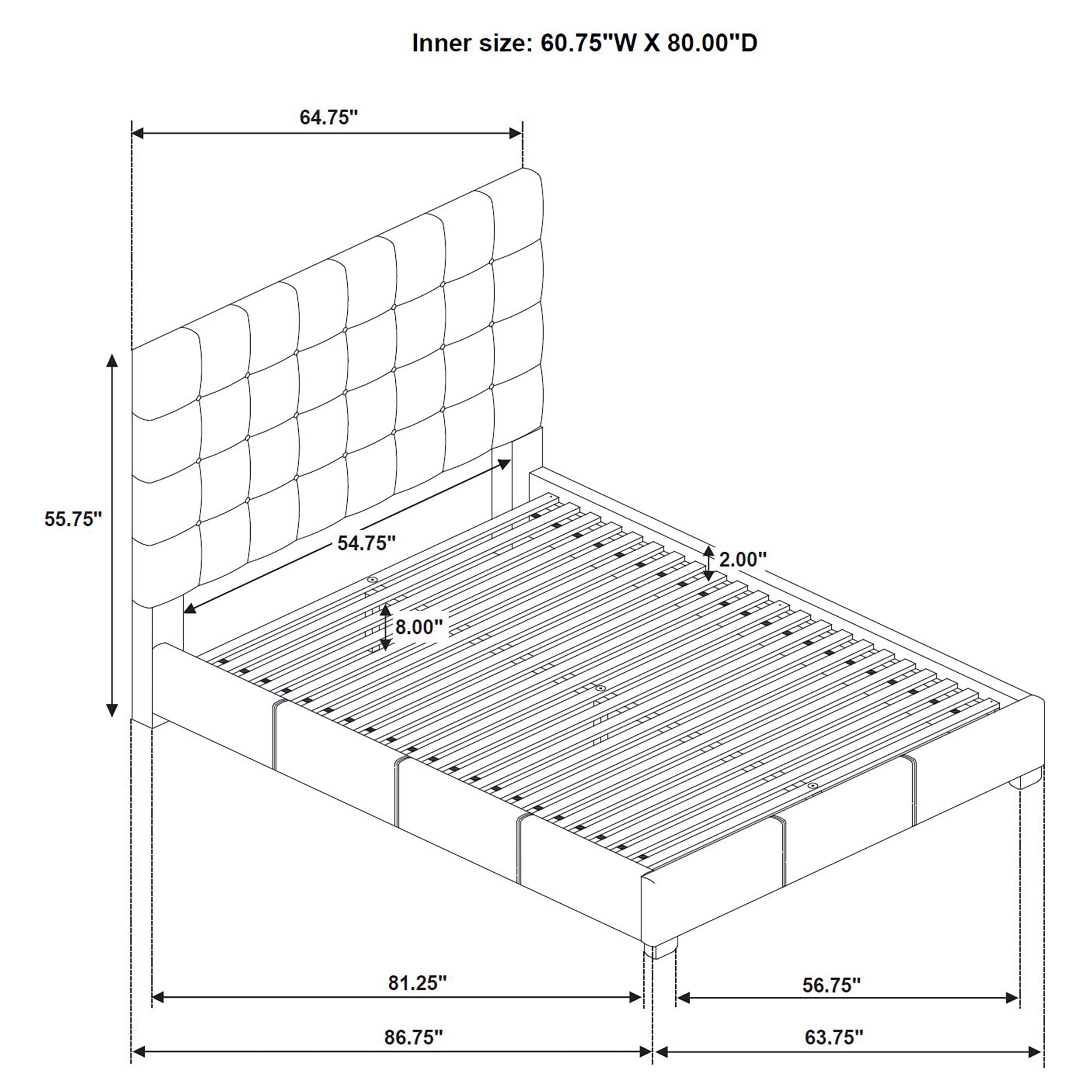 Medley Genuine Leather Panel Platform Bed