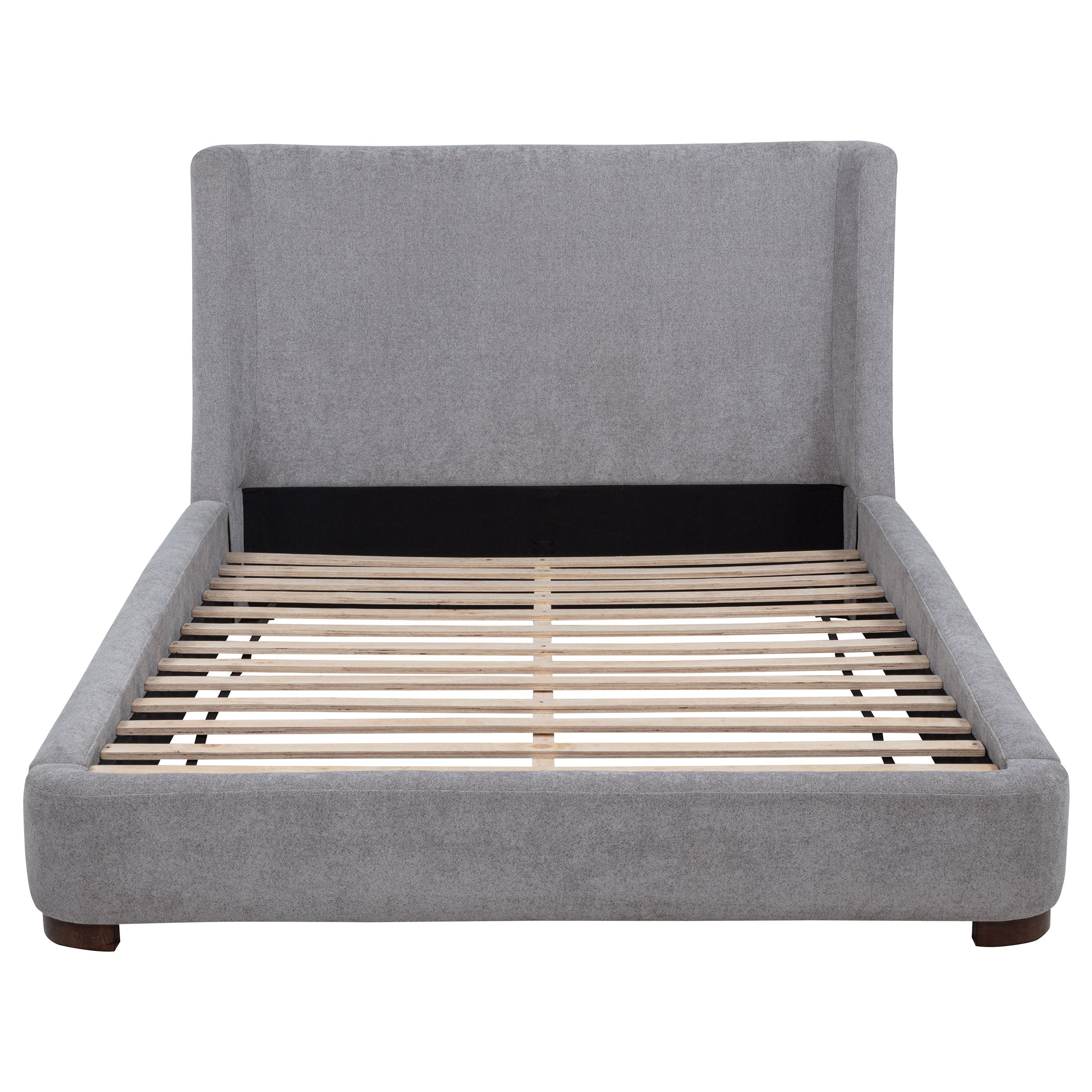 Rennes Upholstered  Wingback Platform Bed Grey