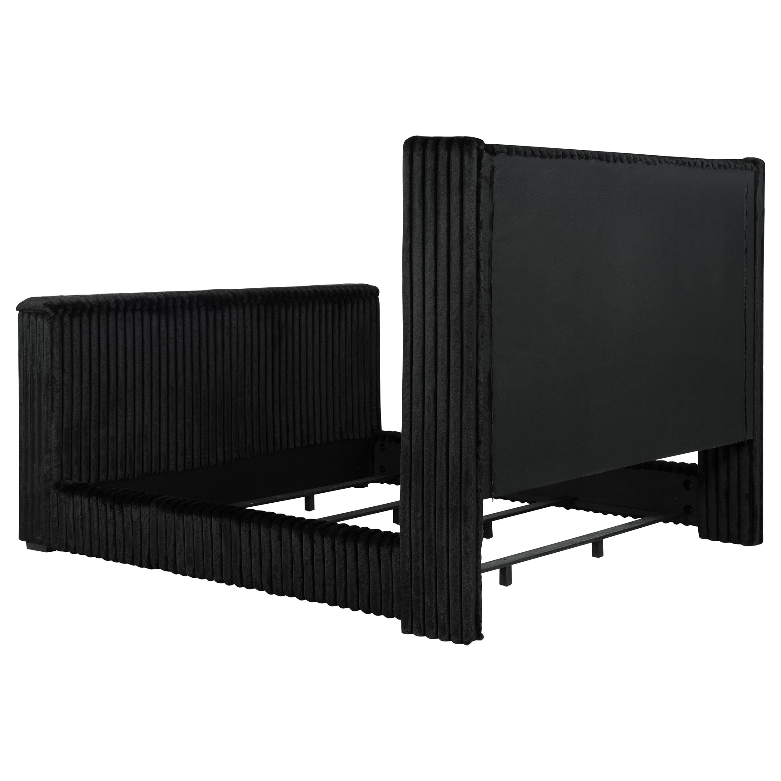 Centergrove Upholstered Queen Wingback TV Bed Black