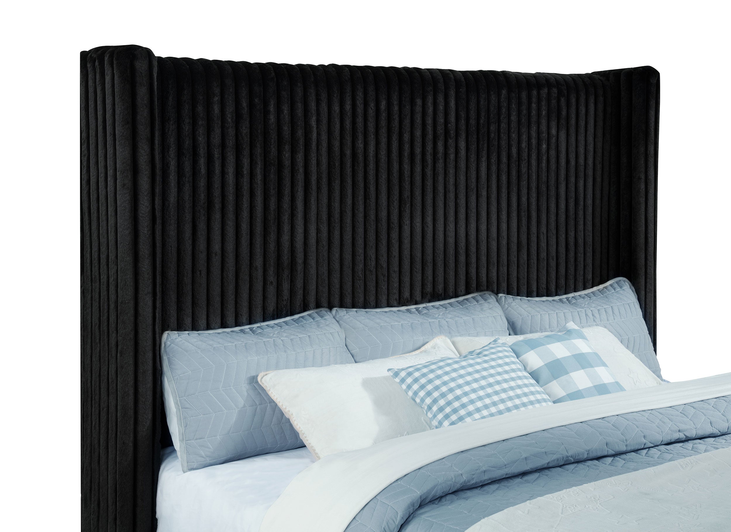 Centergrove Upholstered Queen Wingback TV Bed Black