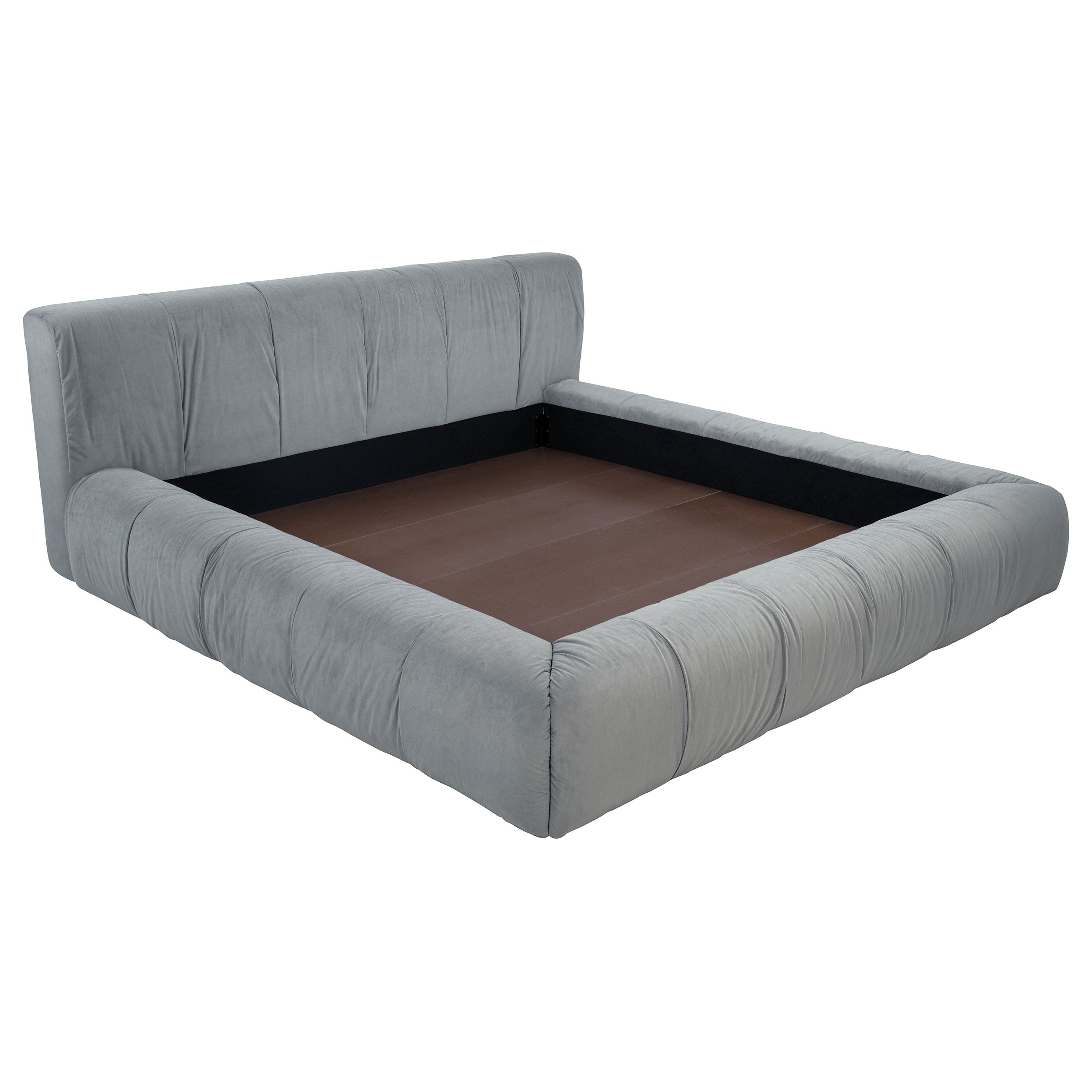 Wilshire Upholstered Queen Platform Bed Grey