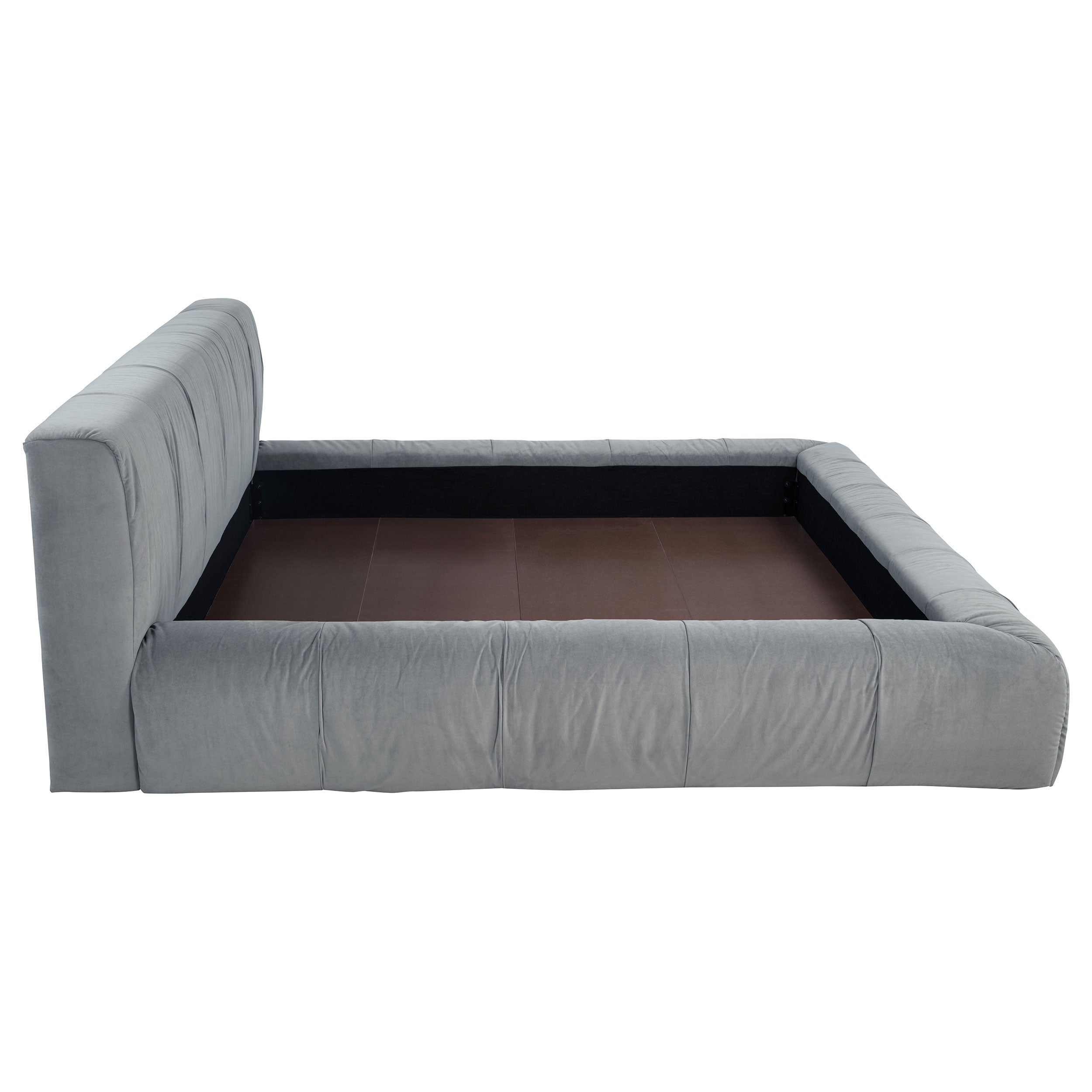 Wilshire Upholstered Queen Platform Bed Grey