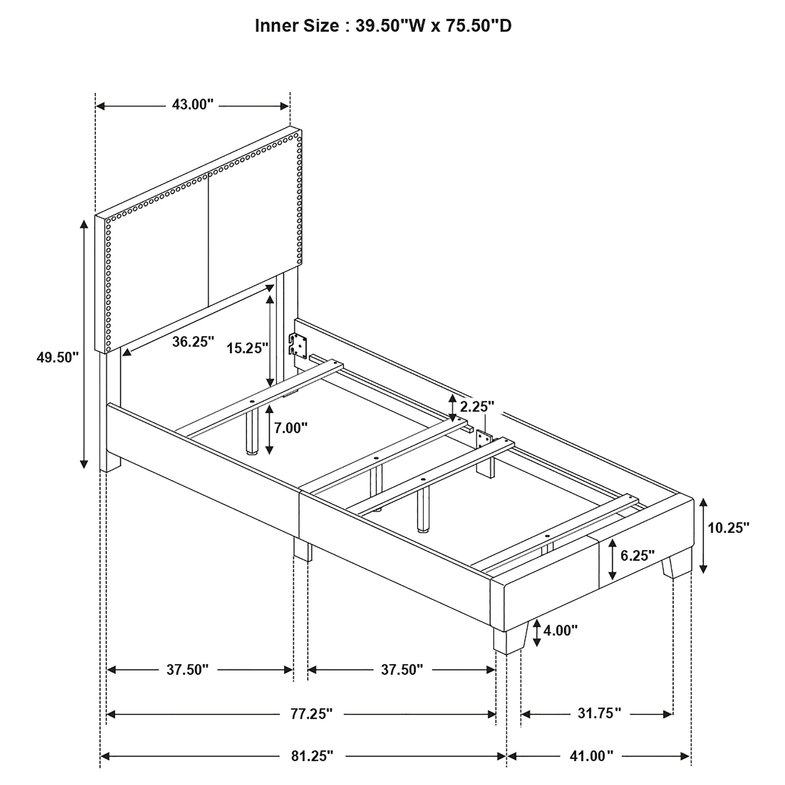 Boyd Upholstered California King Panel Bed Charcoal
