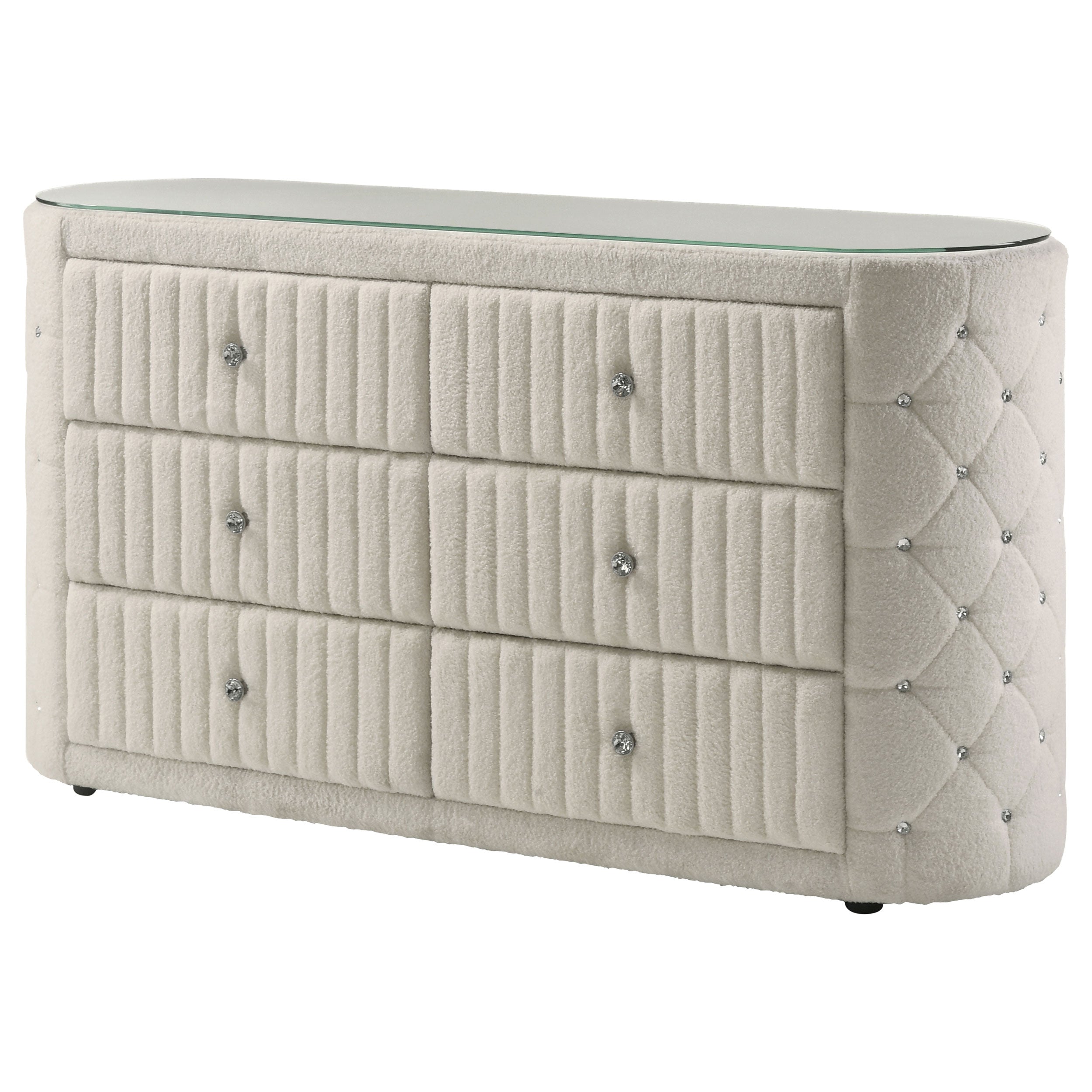 Sonya 6-drawer Upholstered Bedroom Dresser Ivory