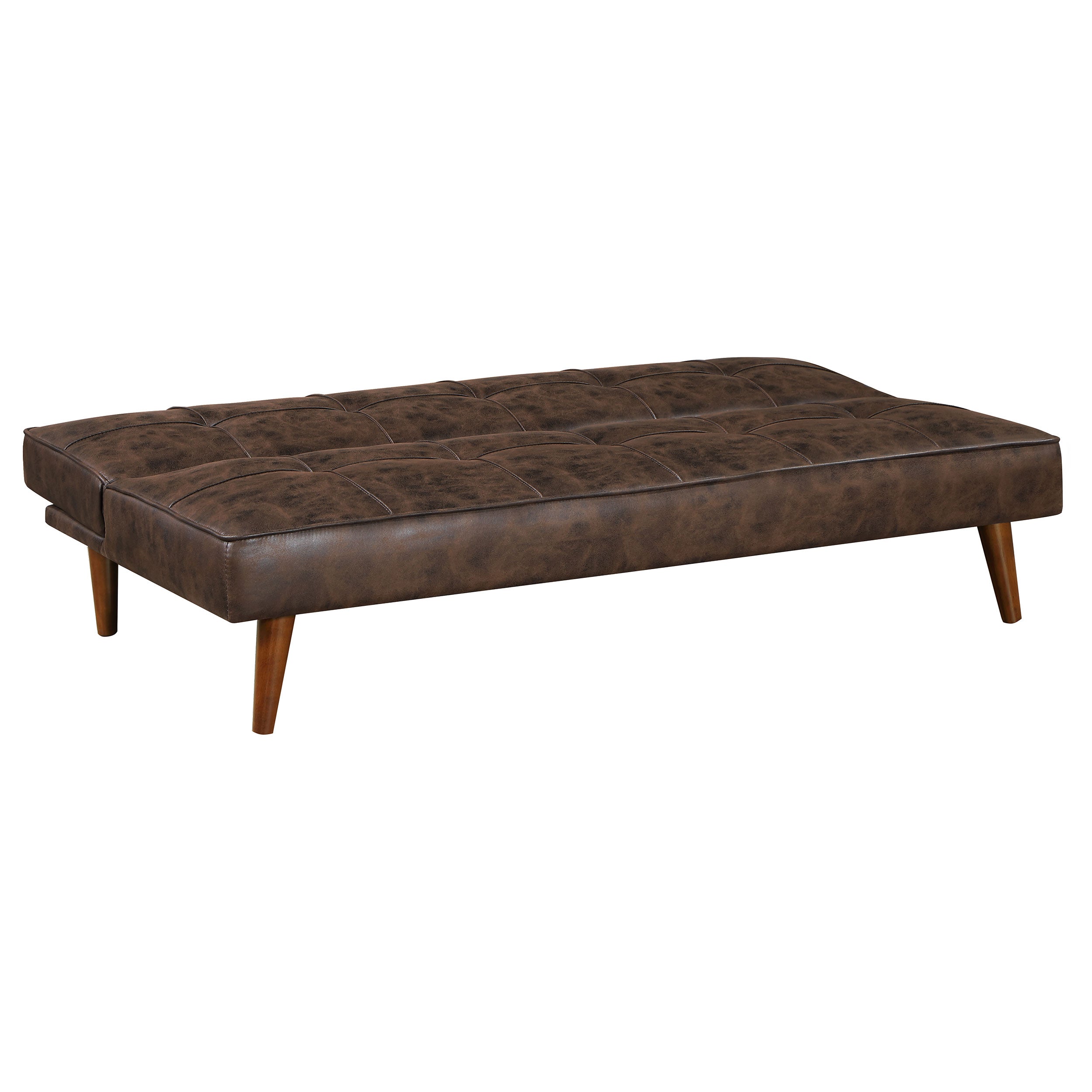 Jenson Multipurpose Upholstered Tufted Convertible Sofa Bed Saddle Brown