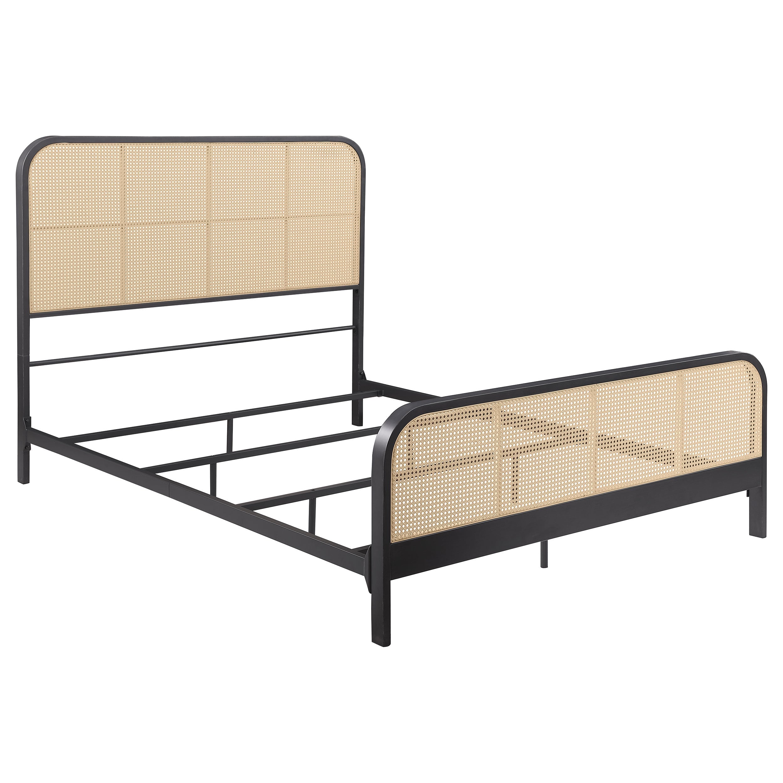 Lanewood Open Cane Webbing Metal  Bed Black