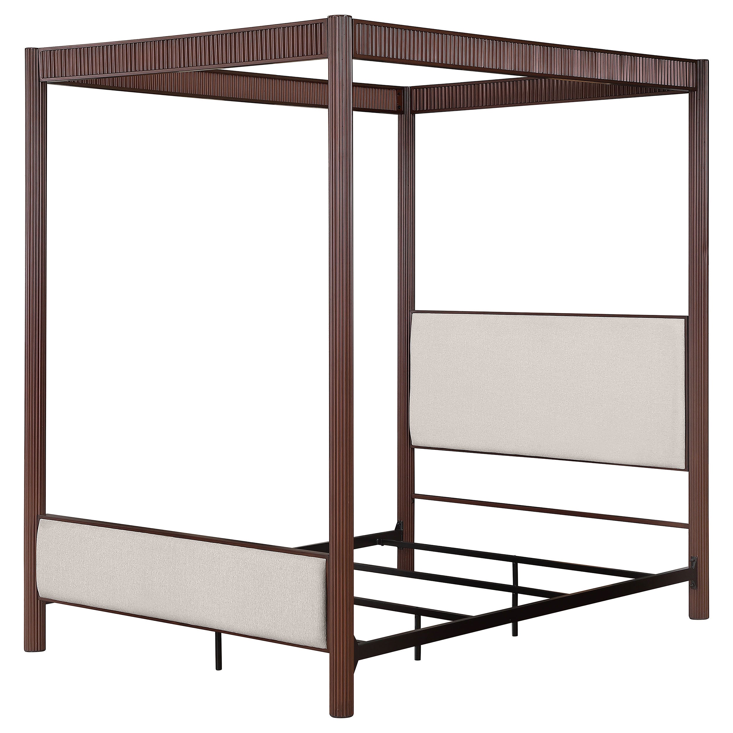 Zimmerlee 89-inch Metal  Canopy Bed Rust Brown
