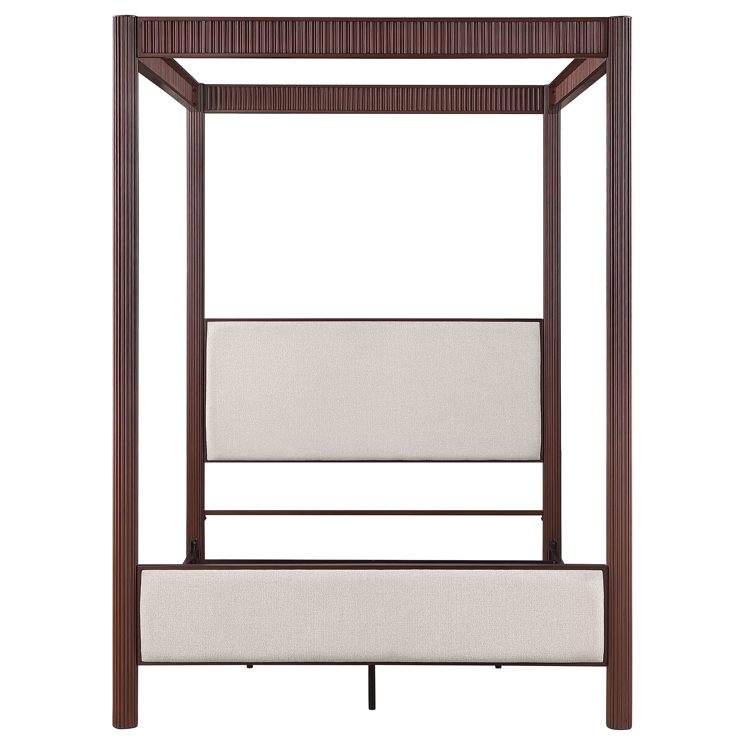 Zimmerlee 89-inch Metal  Canopy Bed Rust Brown