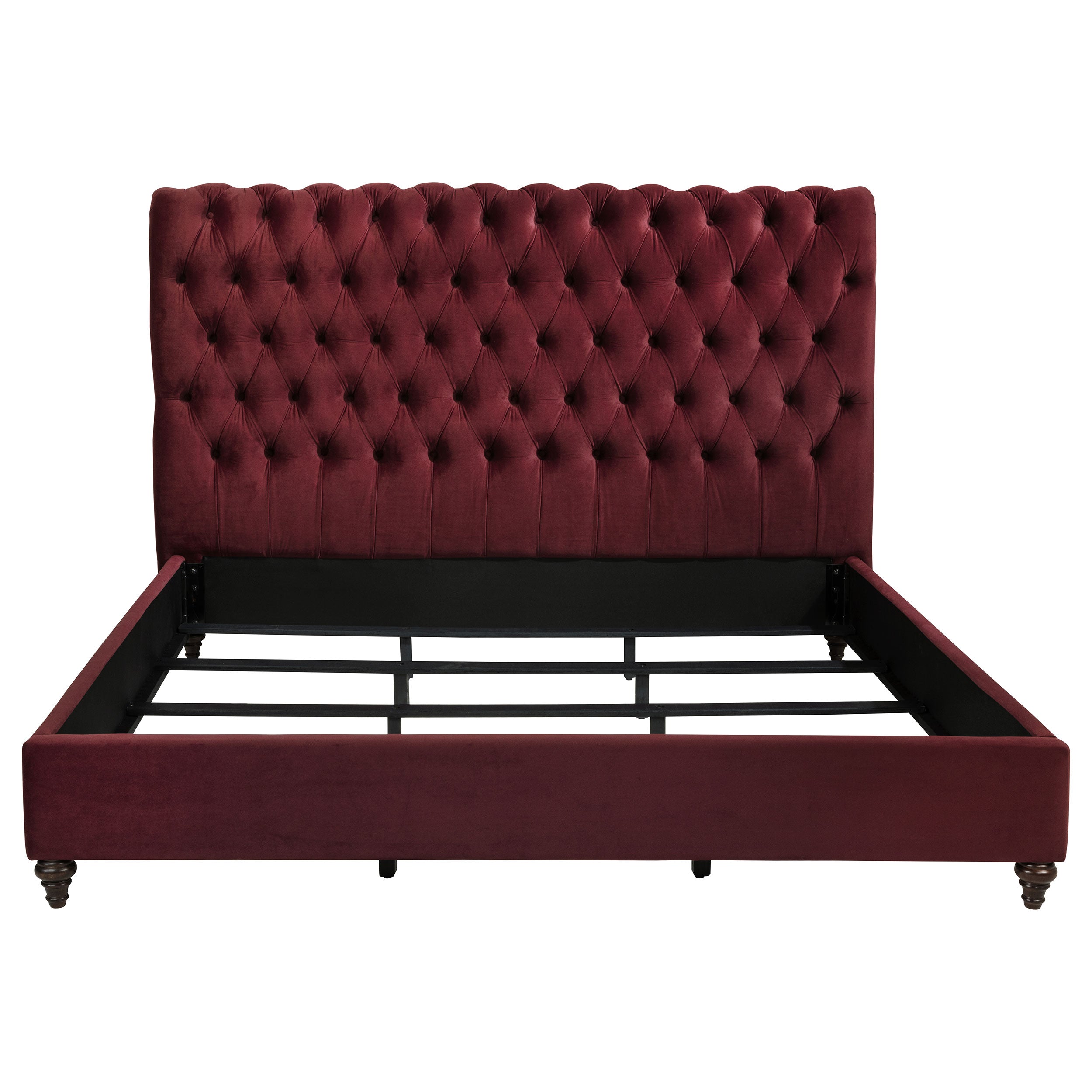 Devon 57-inch Upholstered Queen Panel Bed Wine Red